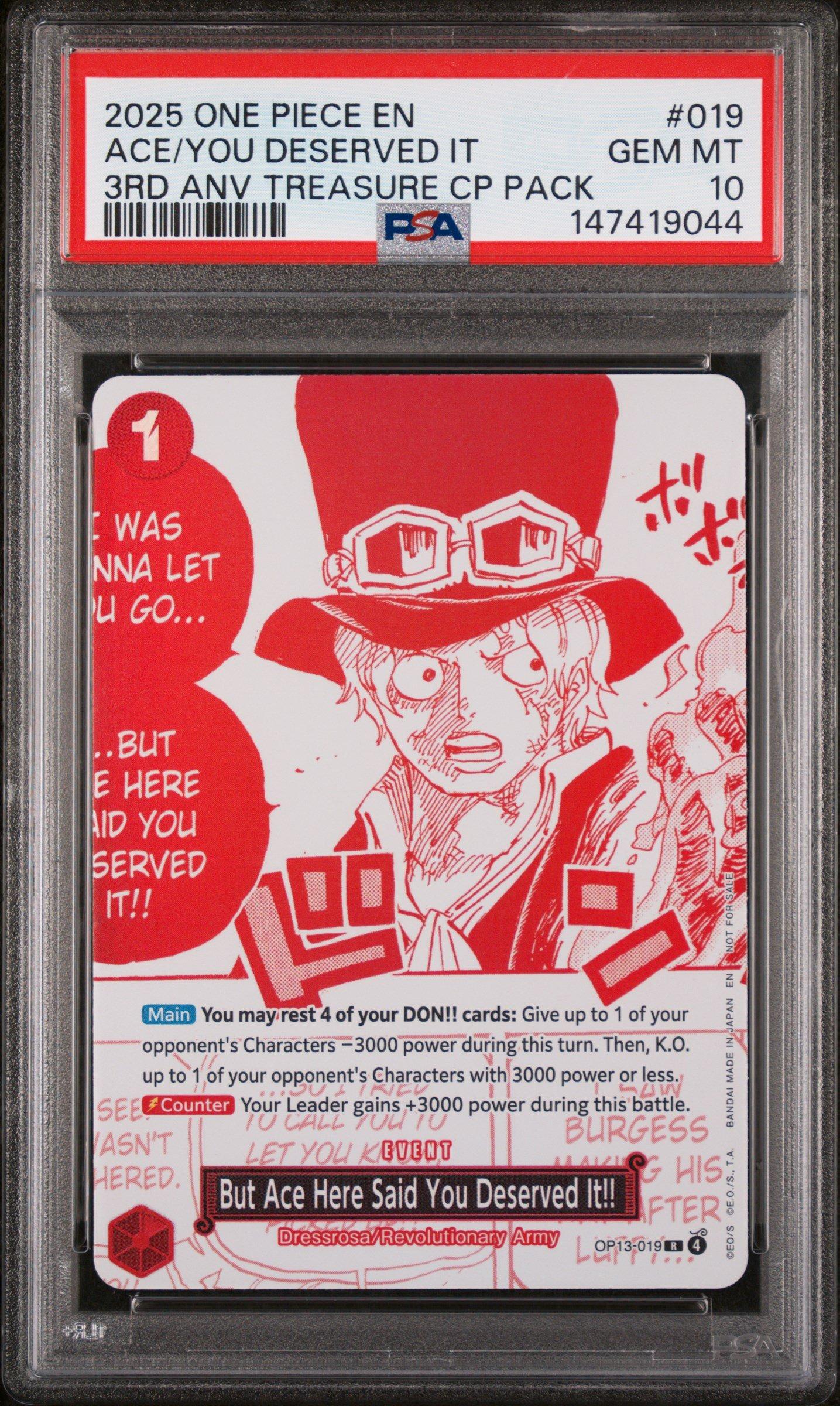 2025 ONE PIECE 3rd Anniversary PSA 連番 2025 One Piece 3rd Anniversary! One Piece Card Treasure Campaign