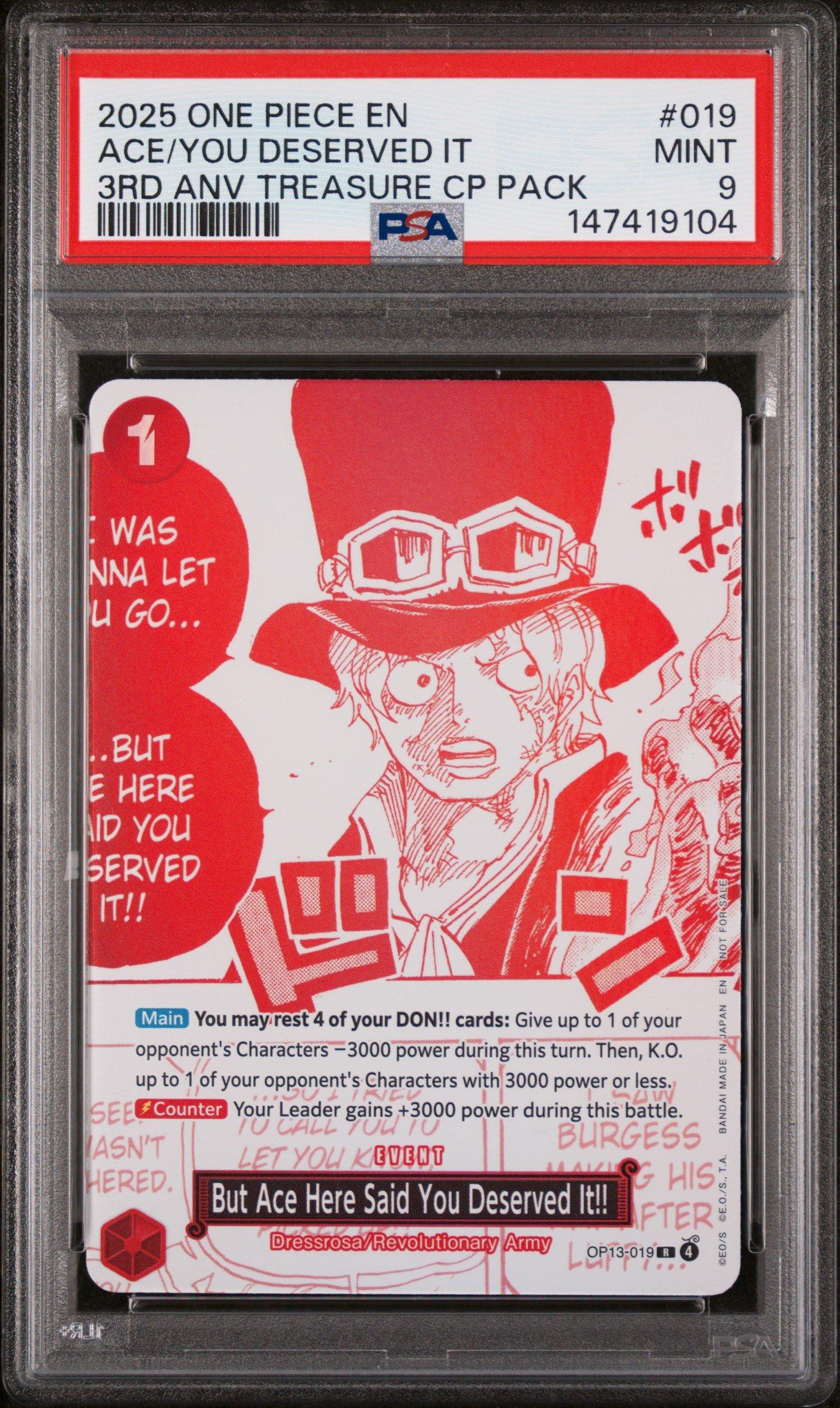 2025 ONE PIECE 3rd Anniversary PSA 連番 2025 One Piece 3rd Anniversary! One Piece Card Treasure Campaign