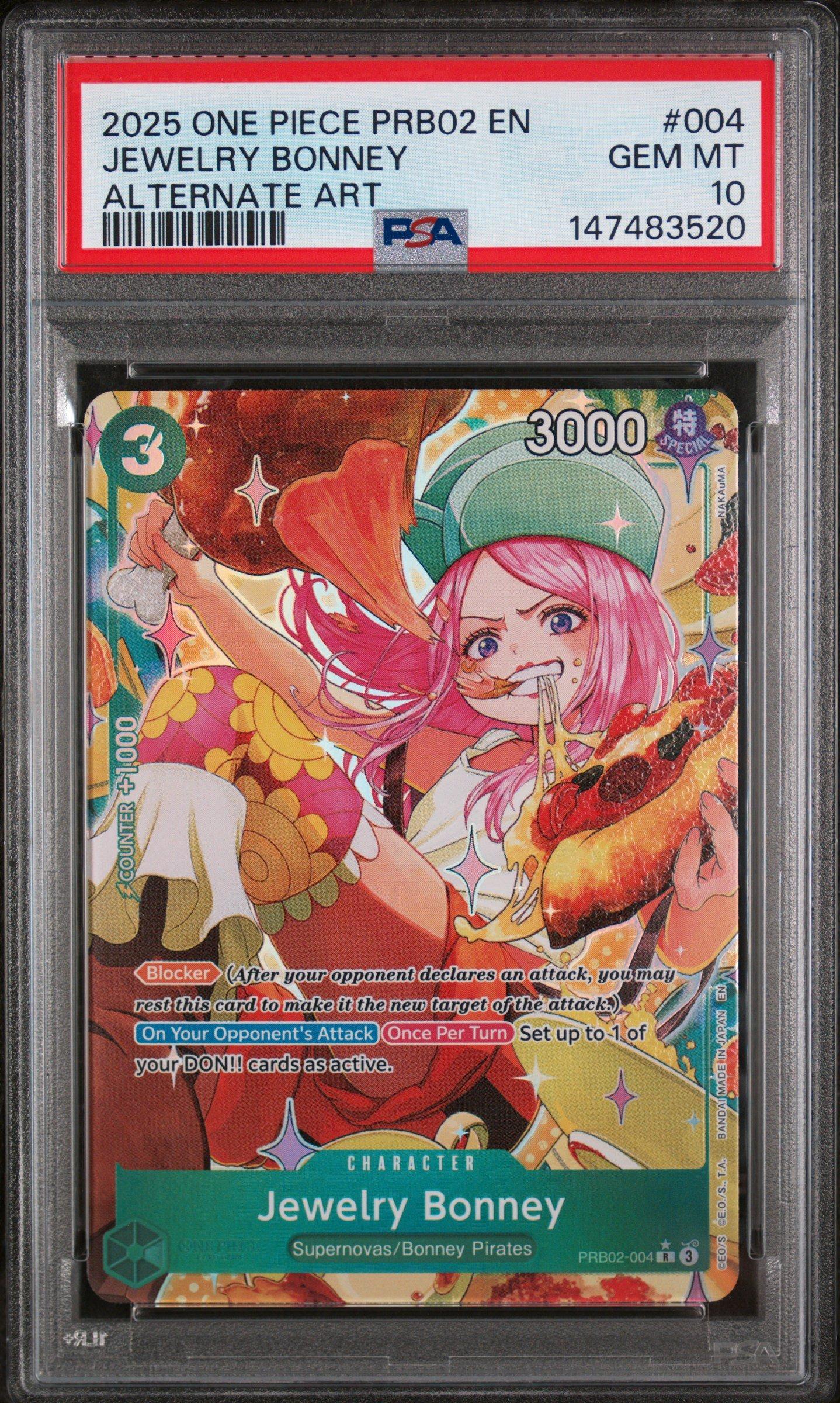 2025 One Piece Prb02-premium Booster -one Piece Card The Best- Vol.2 004 Jewelry Bonney Alternate Art PSA 10