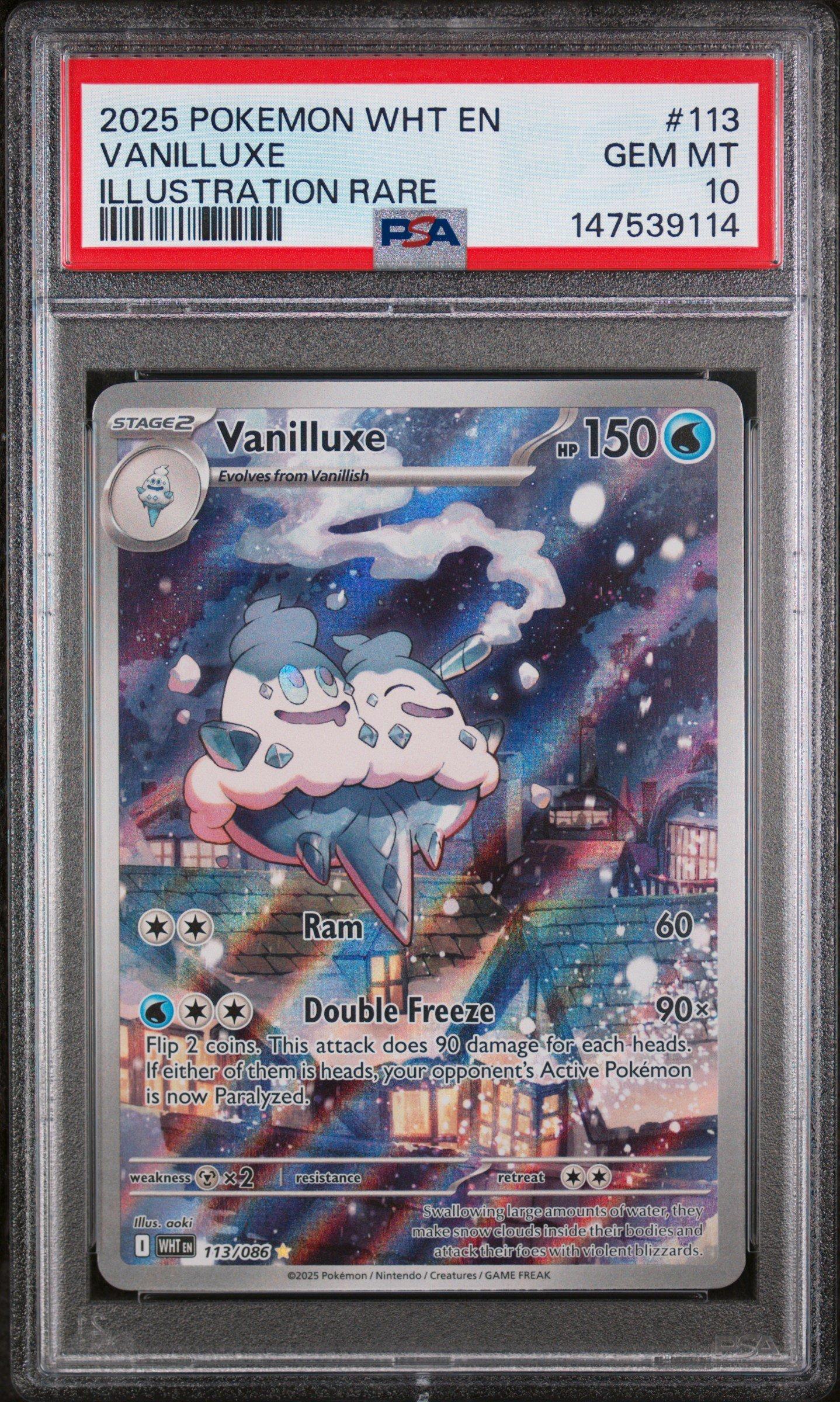 2025 Pokemon Wht En-white Flare 113 Vanilluxe Illustration Rare PSA