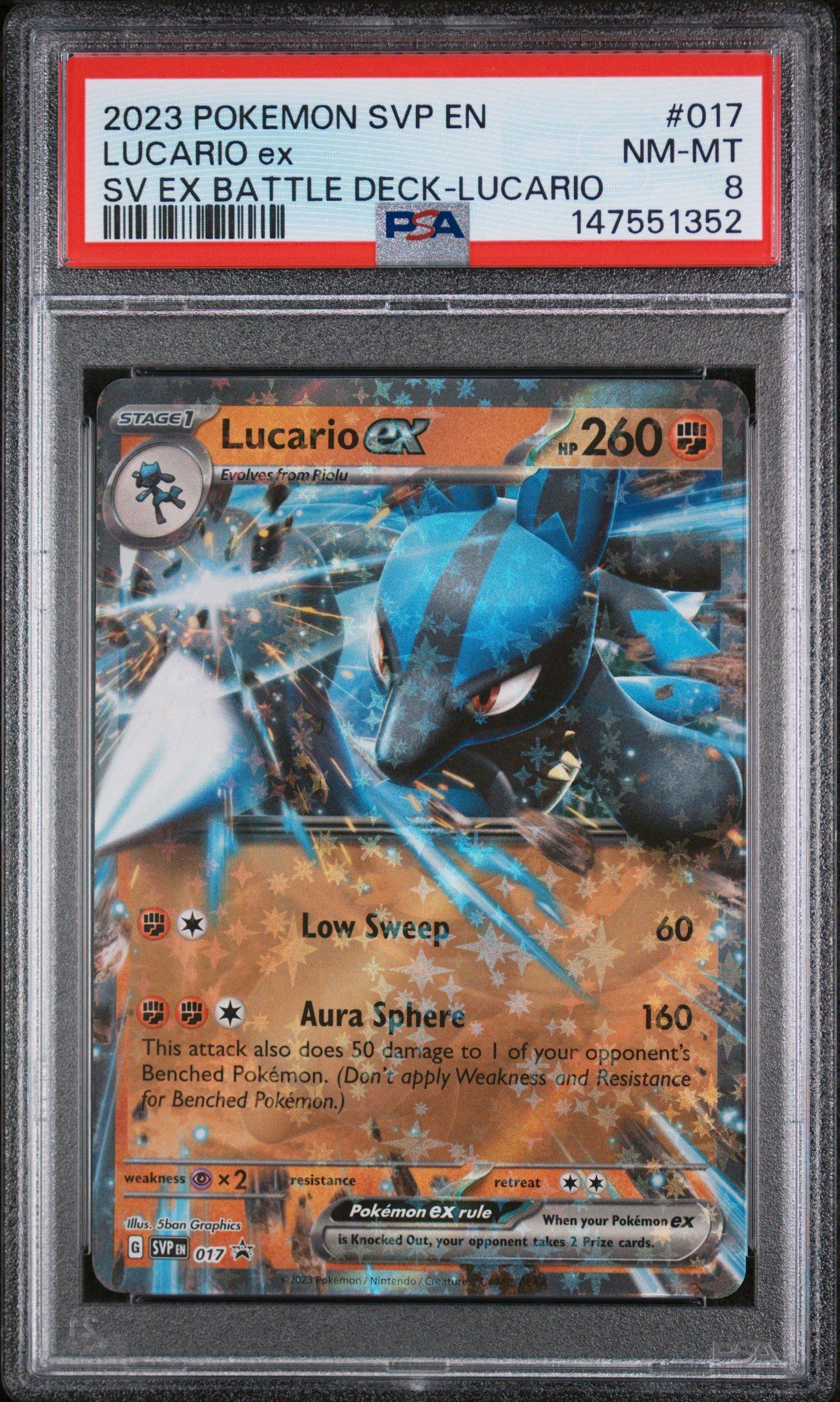 2023 Pokemon Svp En-sv Black Star Promo 017 Lucario Ex Scarlet & Violet Ex Battle Deck-lucario PSA 8