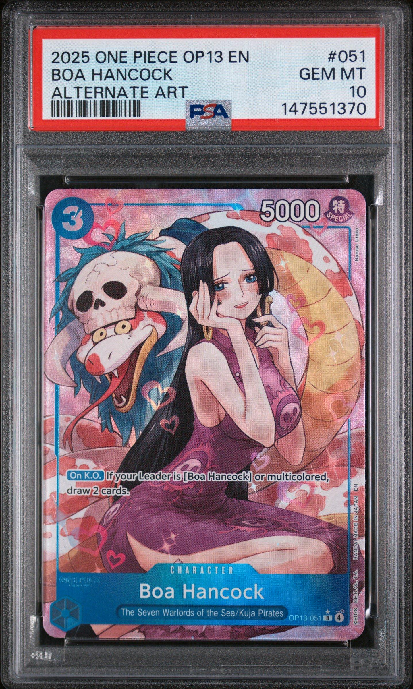 2025 One Piece Op13-carrying On His Will 051 Boa Hancock Alternate Art PSA 10