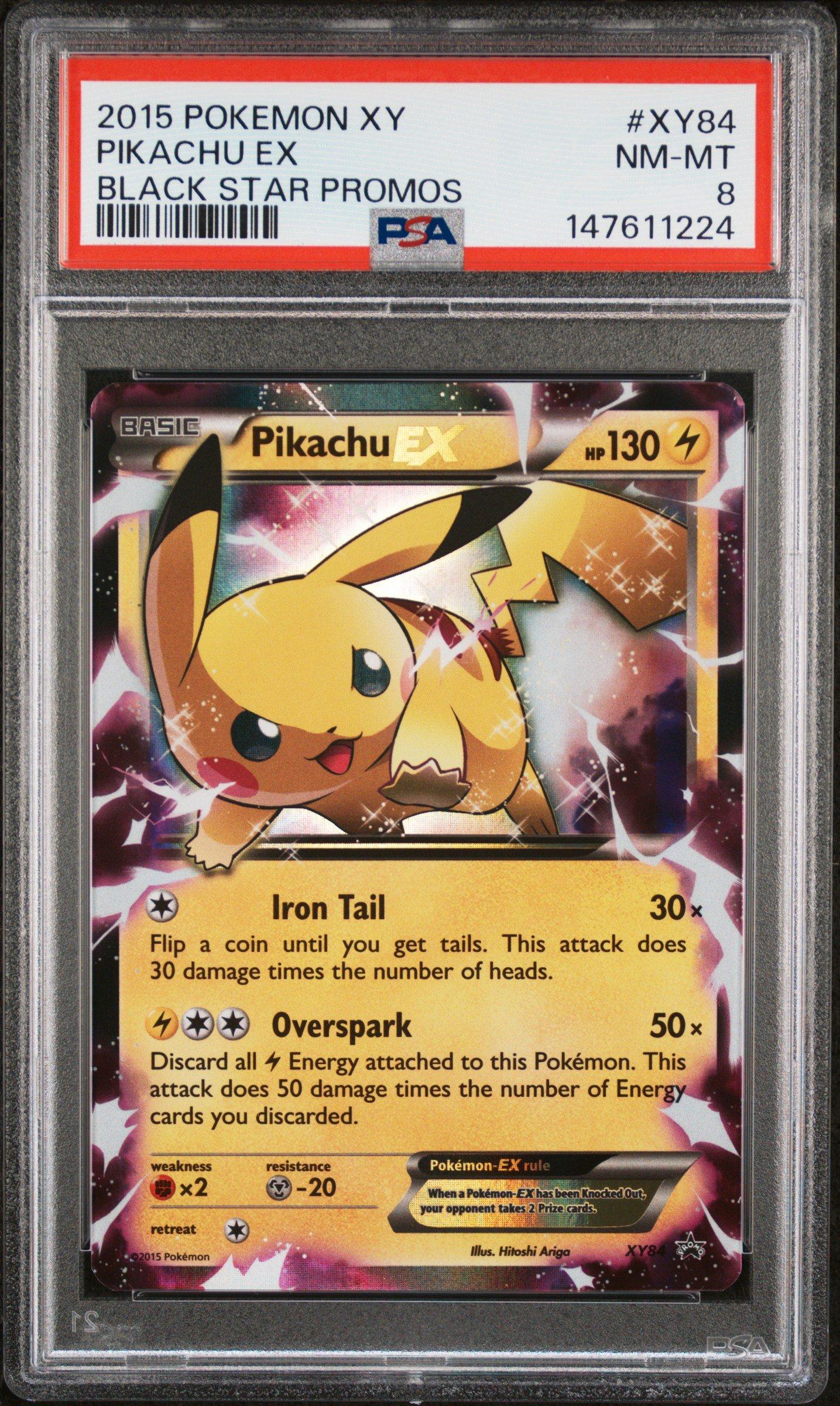 2015 Pokemon Xy Black Star Promos Xy84 Pikachu Ex PSA 8 Graded