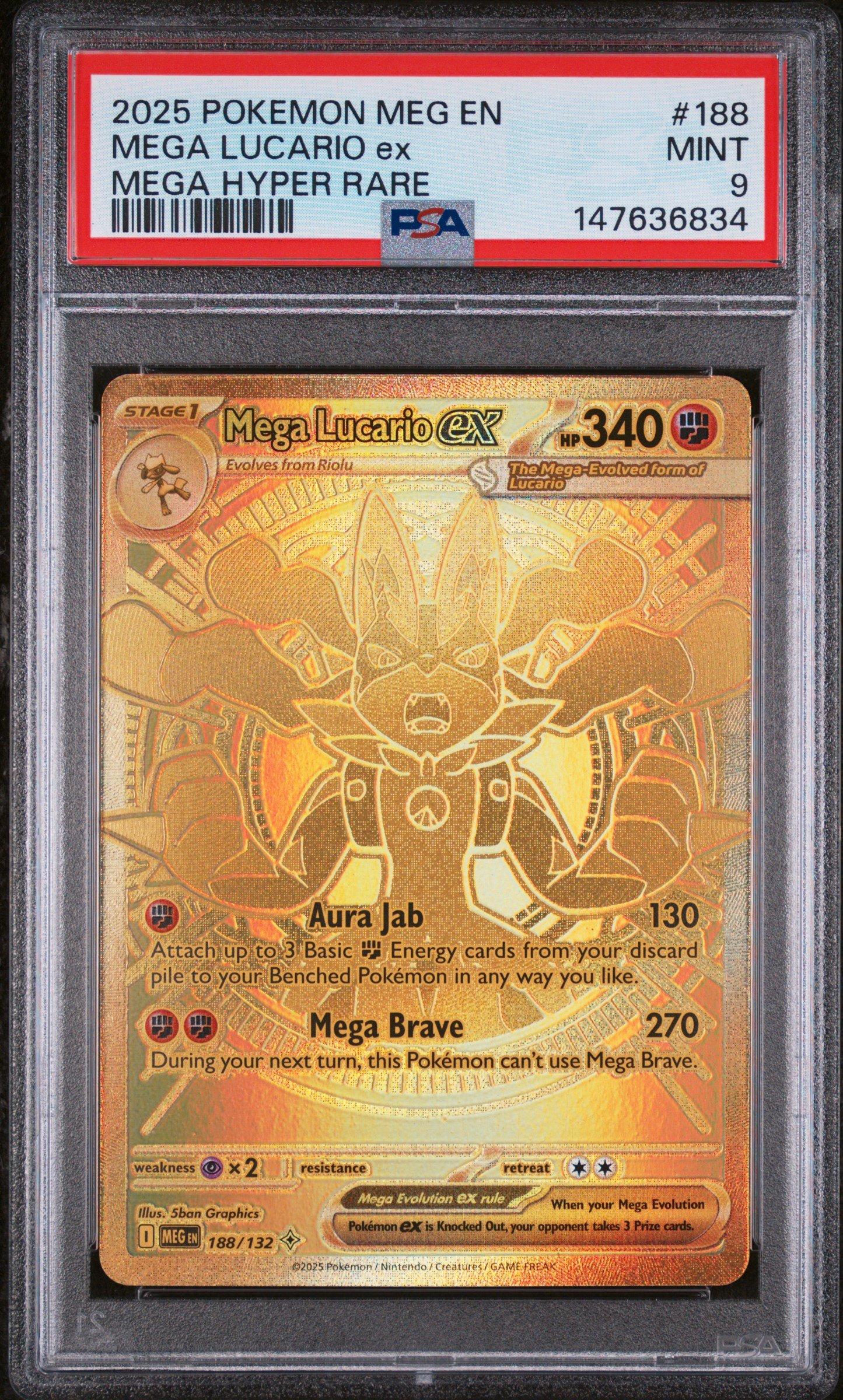 2025 Pokemon Meg En-mega Evolution 188 Mega Lucario Ex Mega Hyper