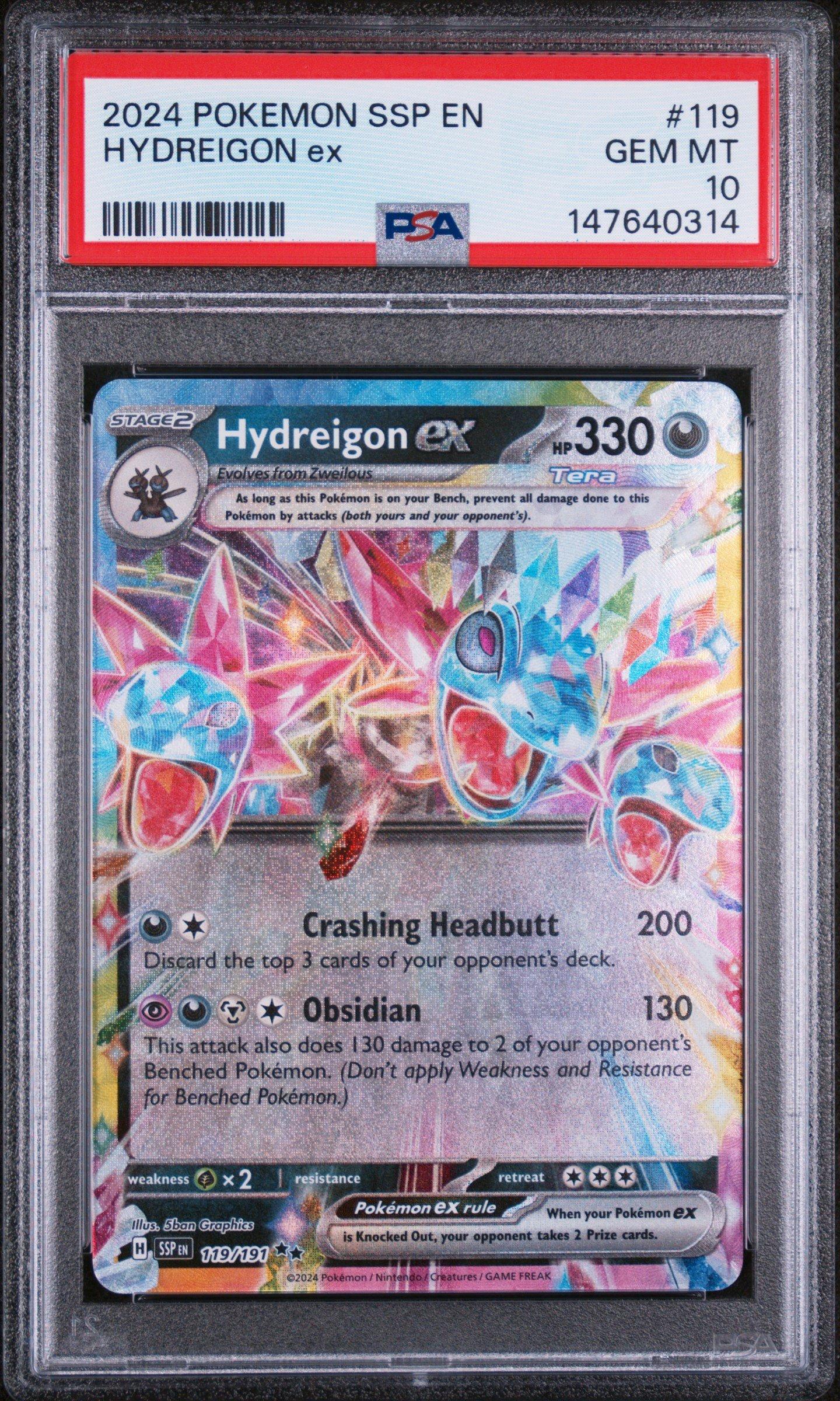2024 Pokemon Ssp En-surging Sparks 119 Hydreigon Ex PSA 10 Graded