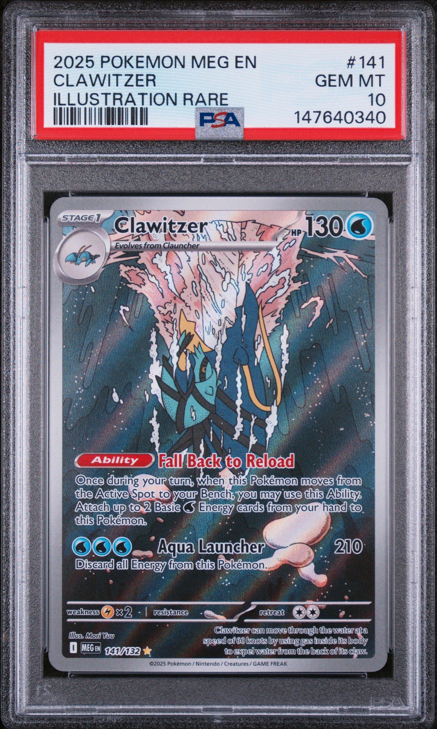 2025 Pokemon Meg En-mega Evolution 141 Clawitzer Illustration Rare