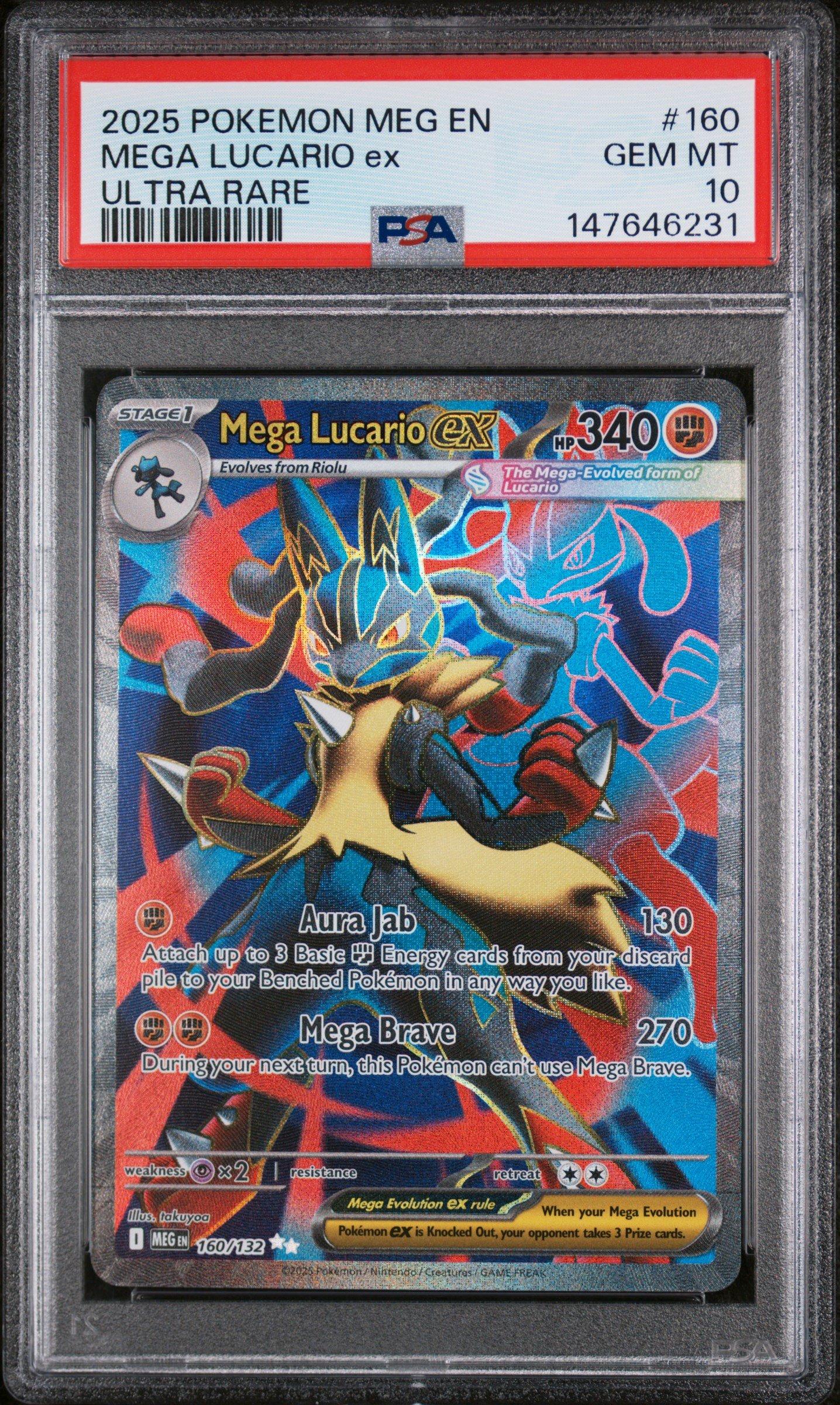 2025 ポケモン メガルカリオEX PSA 10 2025 Pokemon Meg En-mega Evolution 160 Mega Lucario Ex Ultra Rare