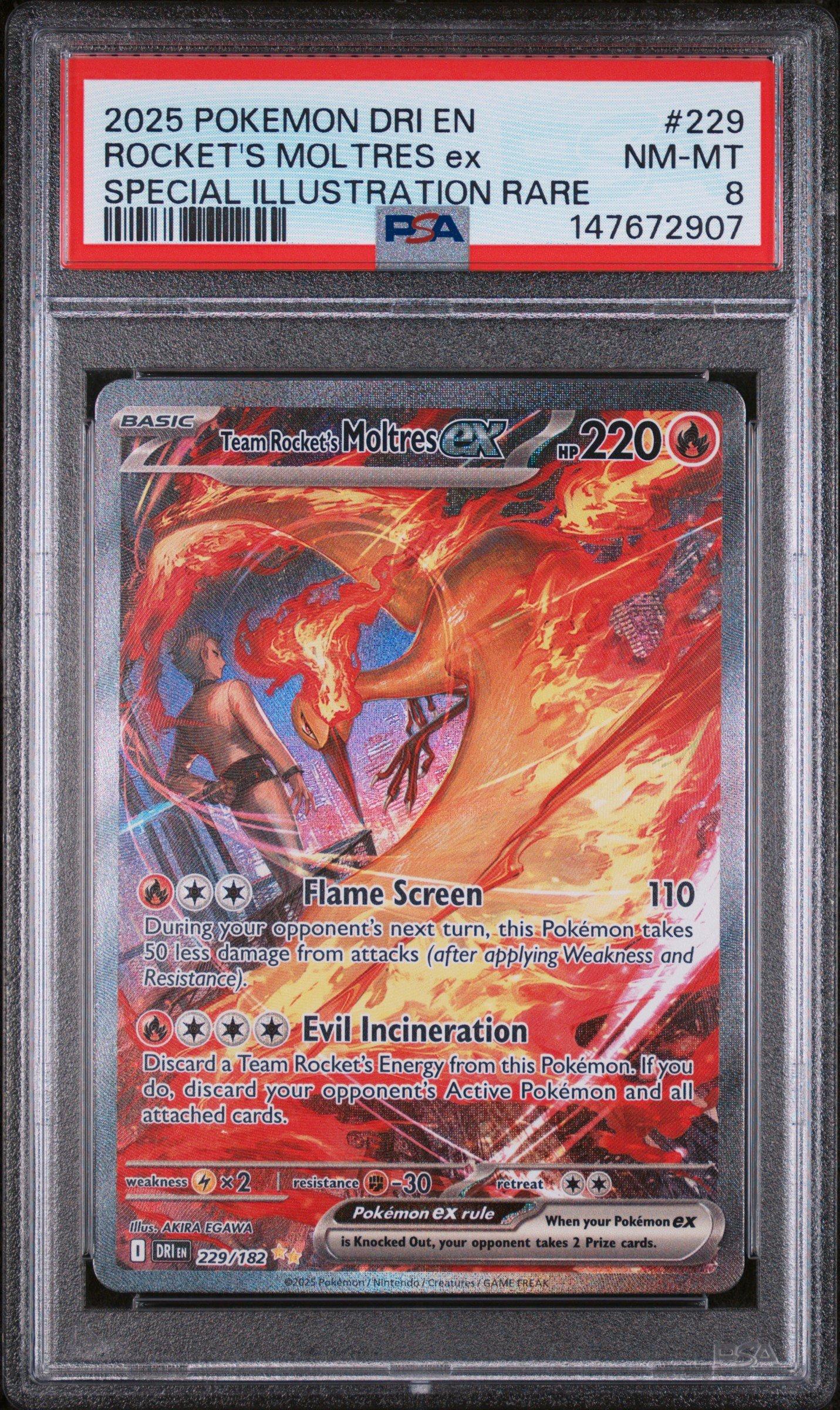 2025 Pokemon Dri En-destined Rivals 229 Team Rocket's Moltres Ex