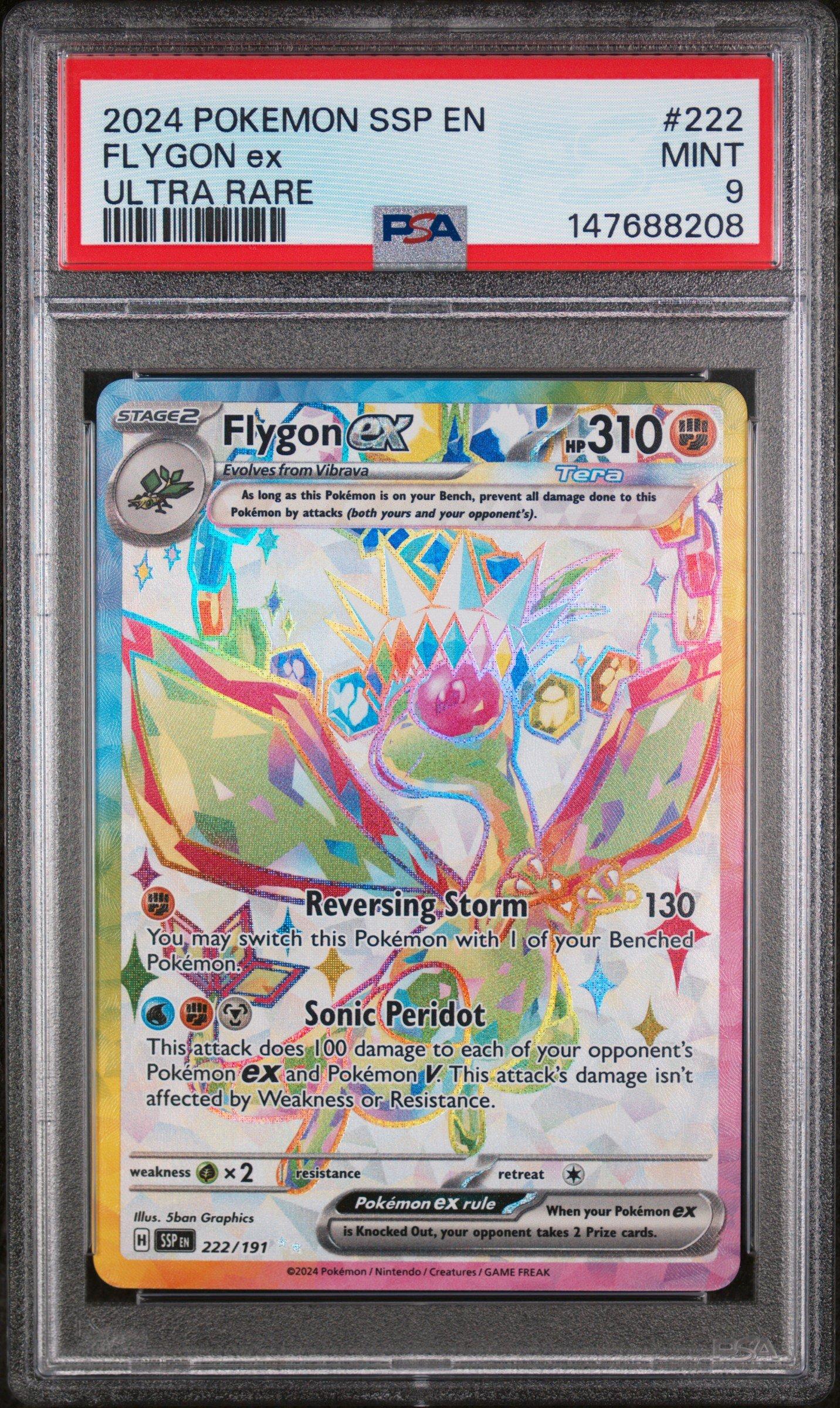 2024 Pokemon Ssp En-surging Sparks 222 Flygon Ex Ultra Rare PSA 9