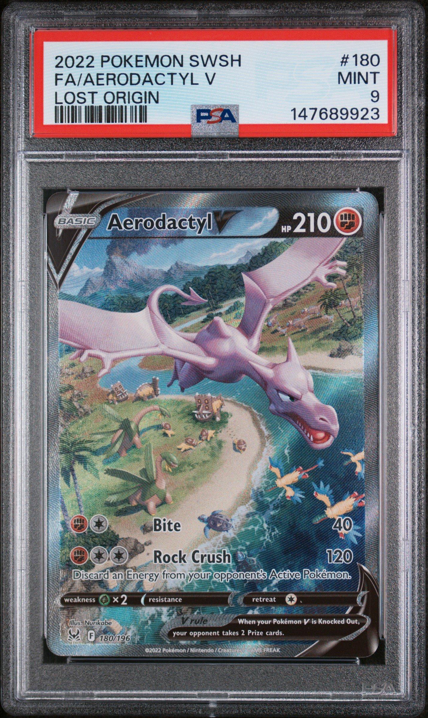 ポケモンカード Aerodactyl V PSA 10　プテラV 2022 Pokemon Sword & Shield Lost Origin 180 Full Art/aerodactyl V