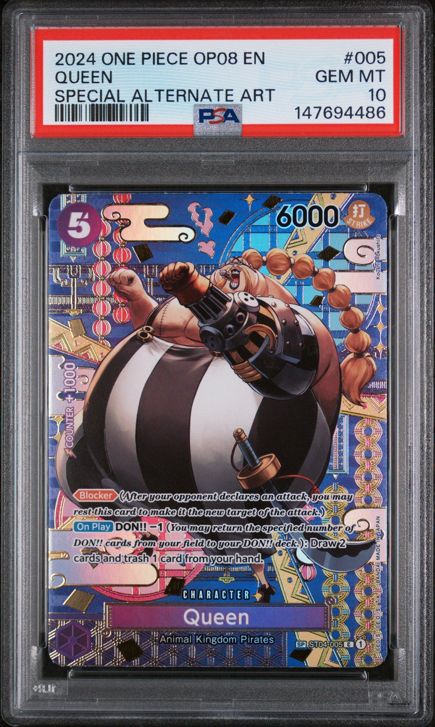 2024 One Piece Op08-two Legends 005 Queen Special Alternate Art PSA 10