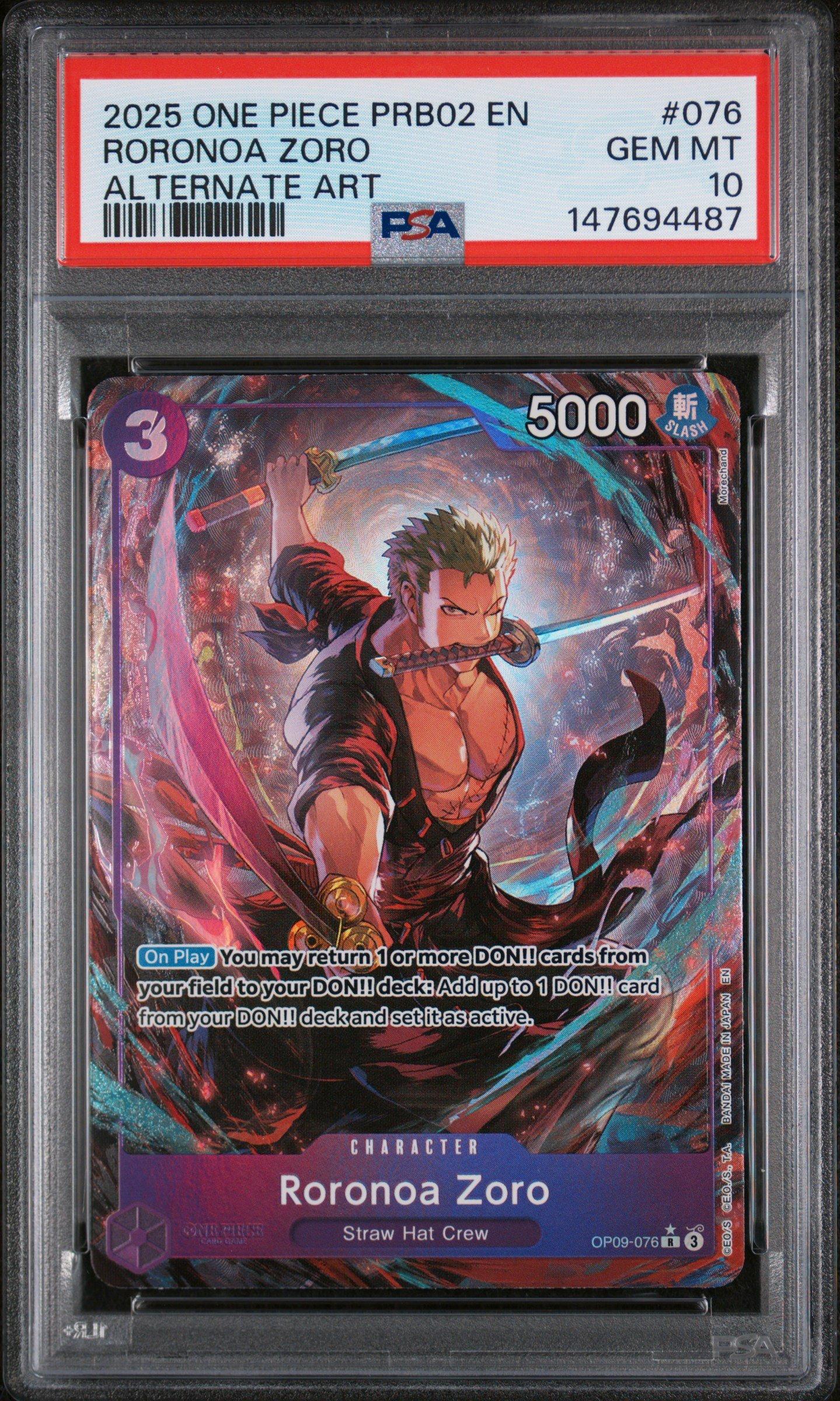 psa10 2025 ONE PIECE PRB02 JP ロロノア・ゾロ 2025 One Piece Prb02-premium Booster -one Piece Card The Best- Vol