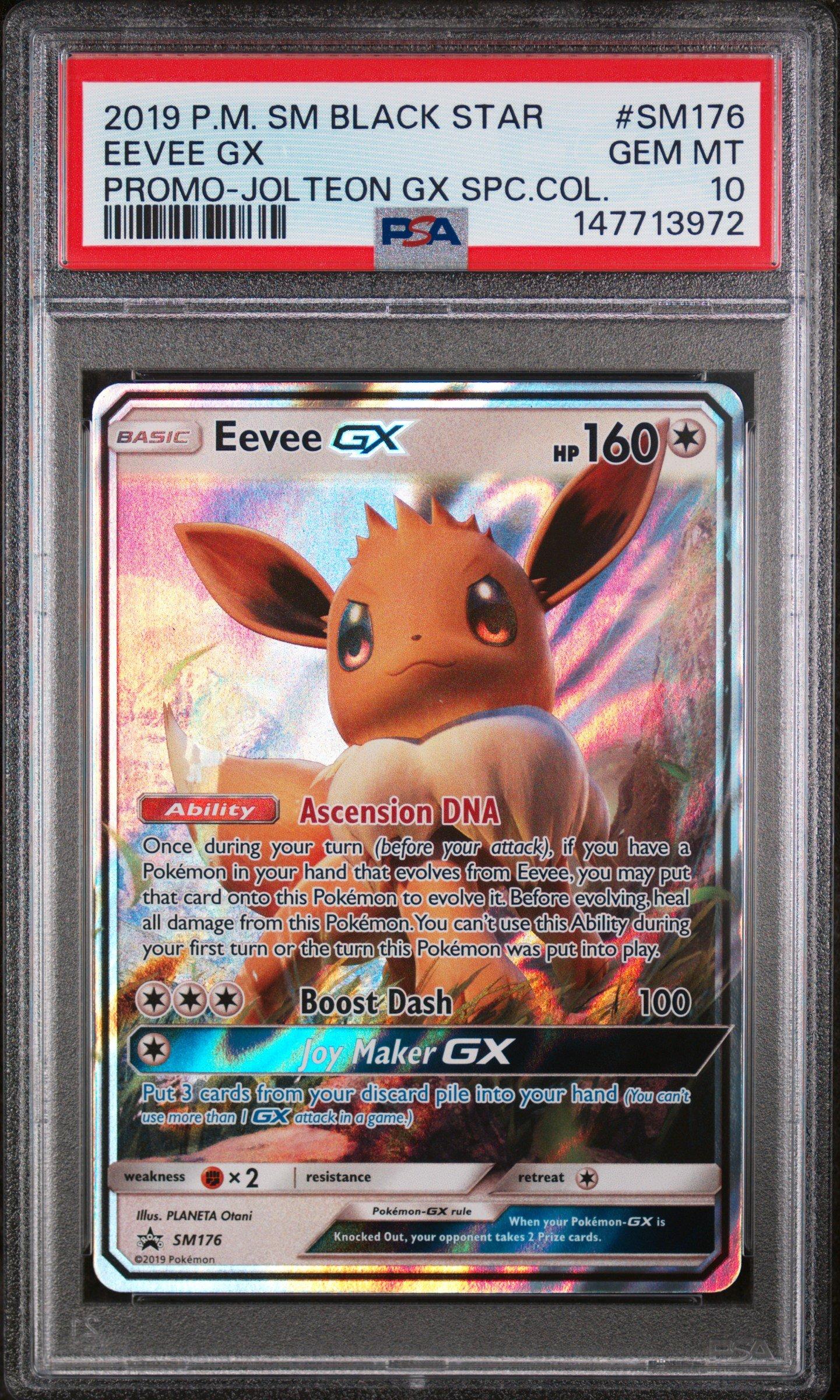 2019 Pokemon Sm Black Star Promo Sm176 Eevee Gx Jolteon Gx Special Collection PSA 10