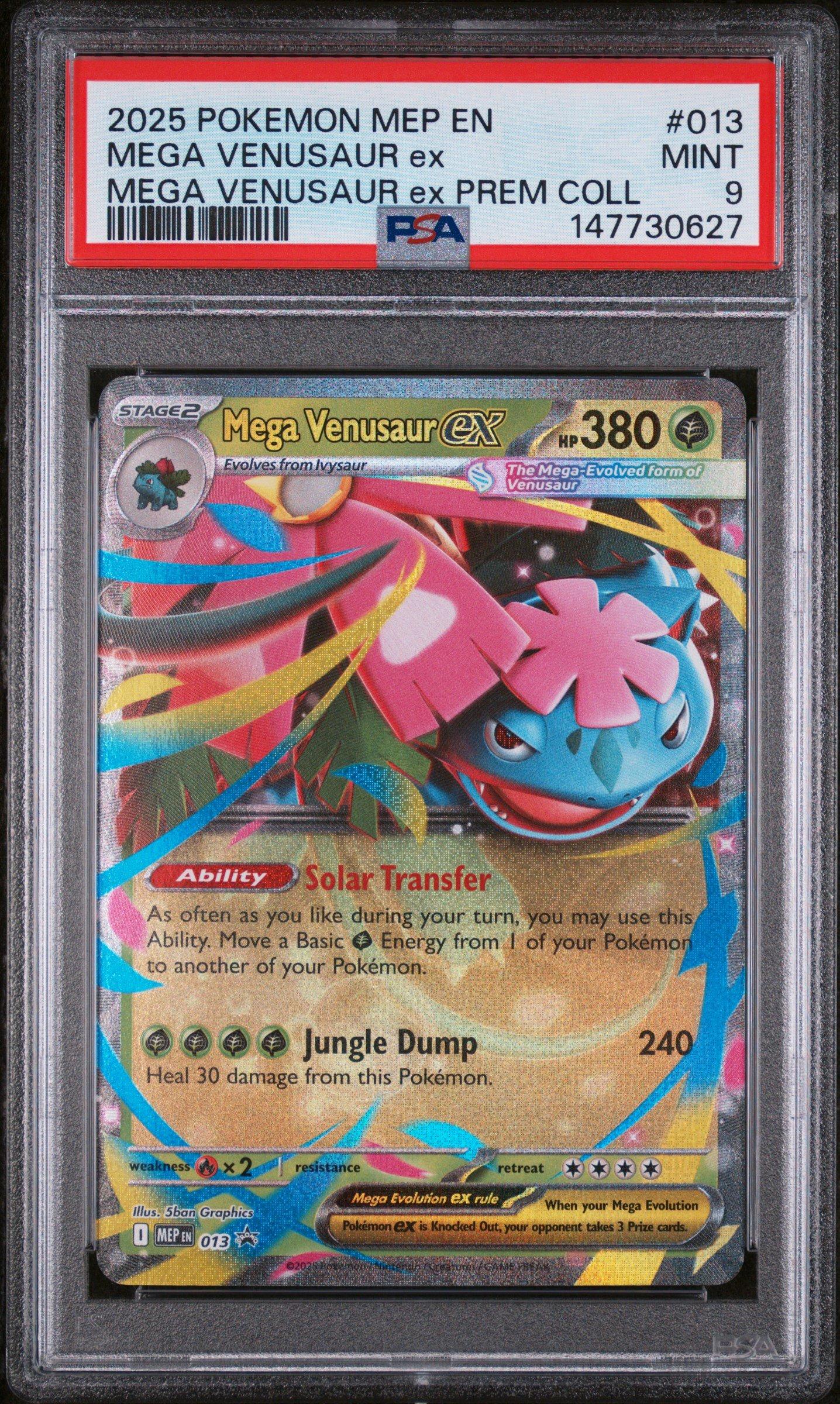 2025 Pokemon Mep En-me Black Star Promo 013 Mega Venusaur Ex Mega Venusaur Ex Premium Collection PSA 9