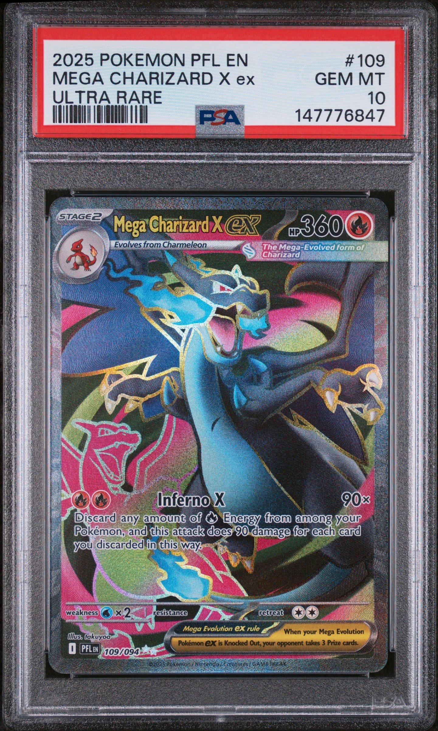 2025 Pokemon Pfl En-phantasmal Flames 109 Mega Charizard X Ex
