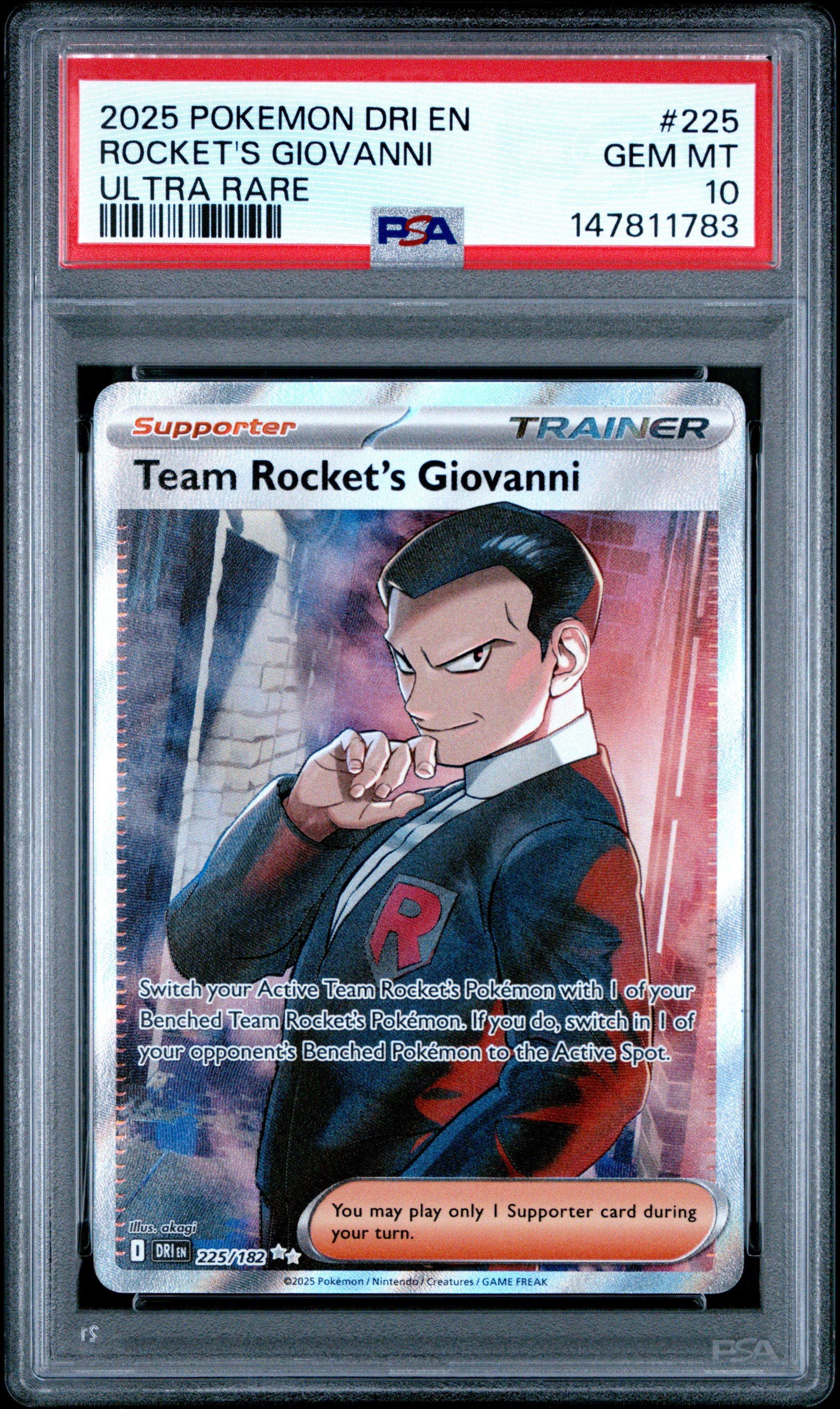 2025 Pokemon Dri En-destined Rivals 225 Team Rocket's Giovanni Ultra Rare  PSA 10 Graded Card | GameStop