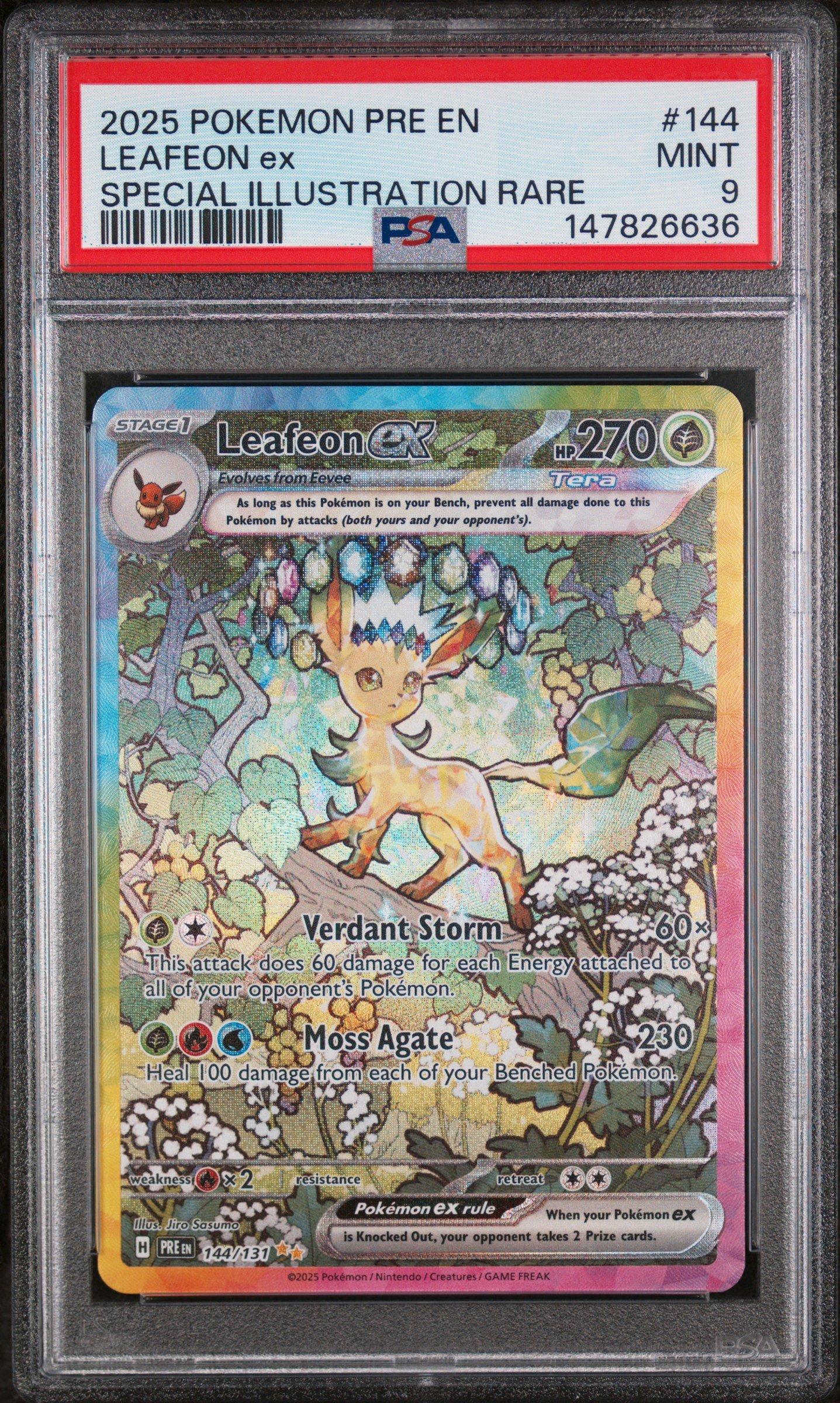 ポケモンカードゲーム ジャイアントリーフEX 2025 Pokemon Pre En-prismatic Evolutions 144 Leafeon Ex Special