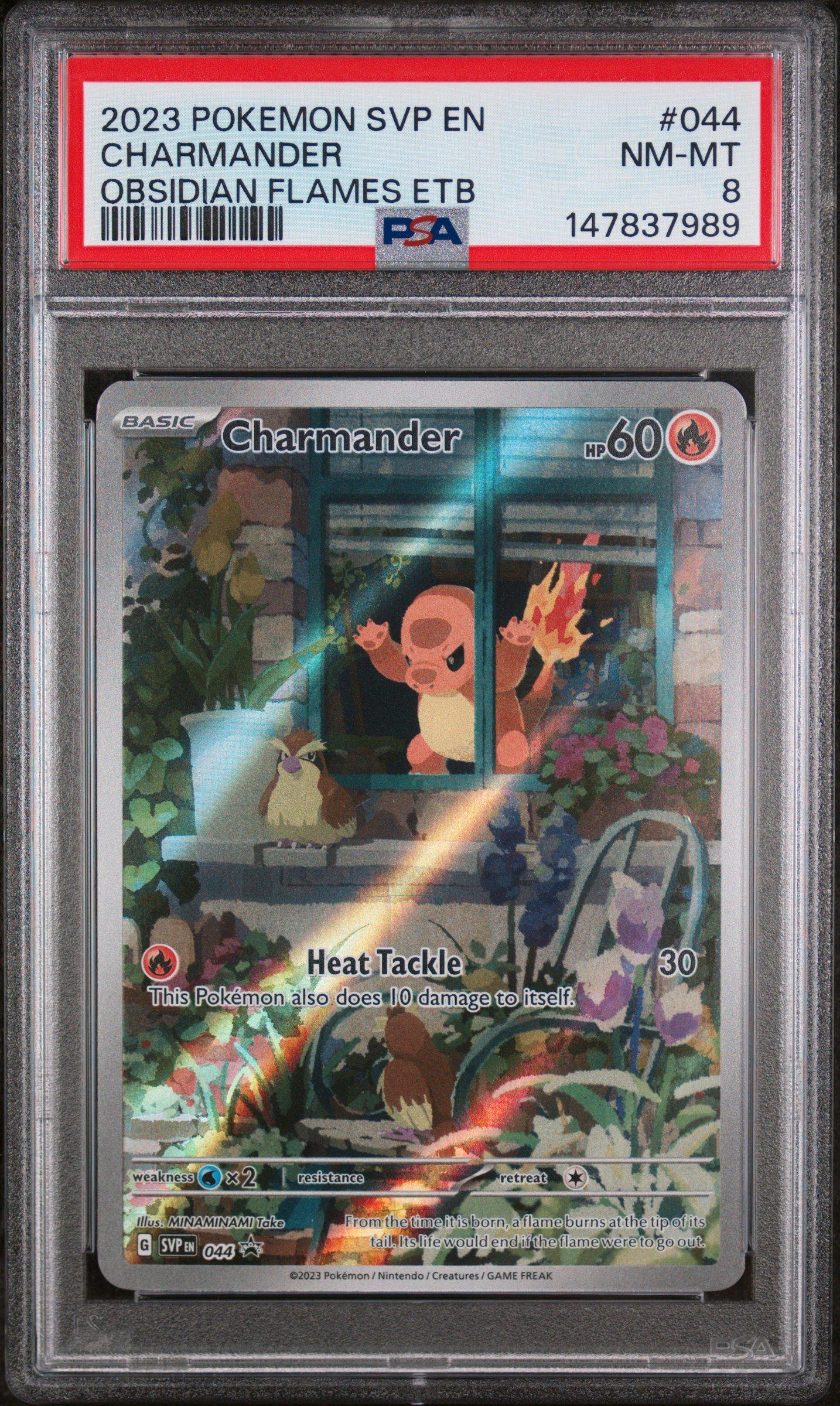 Charmander ETB promo ヒトカゲ　未開封　ar pokemon NM! Charmander SVP 044 Obsidian Flames Pokemon Center ETB Stamped