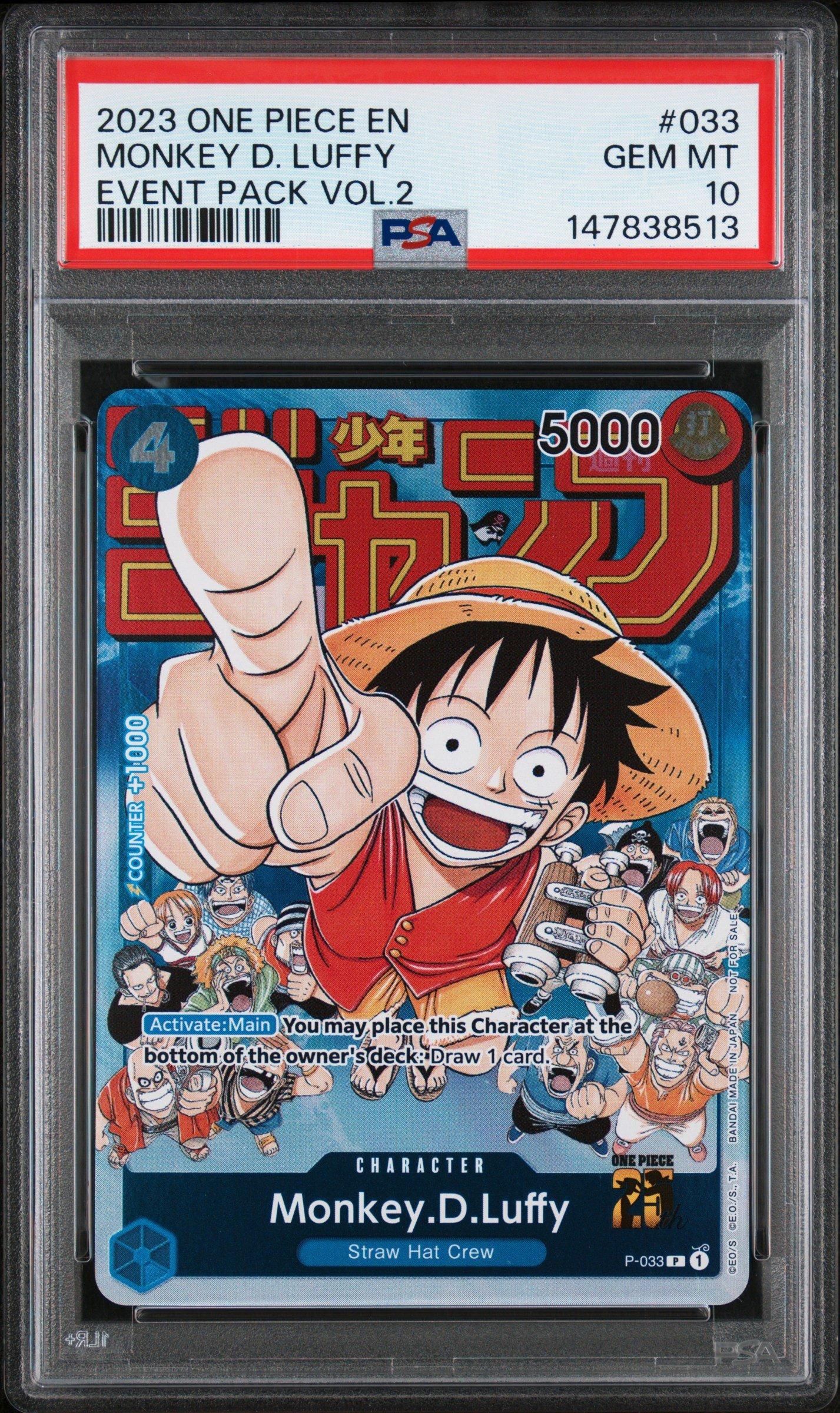 2023 One Piece Promos 033 Monkey D. Luffy Event Pack Vol.2 PSA 10