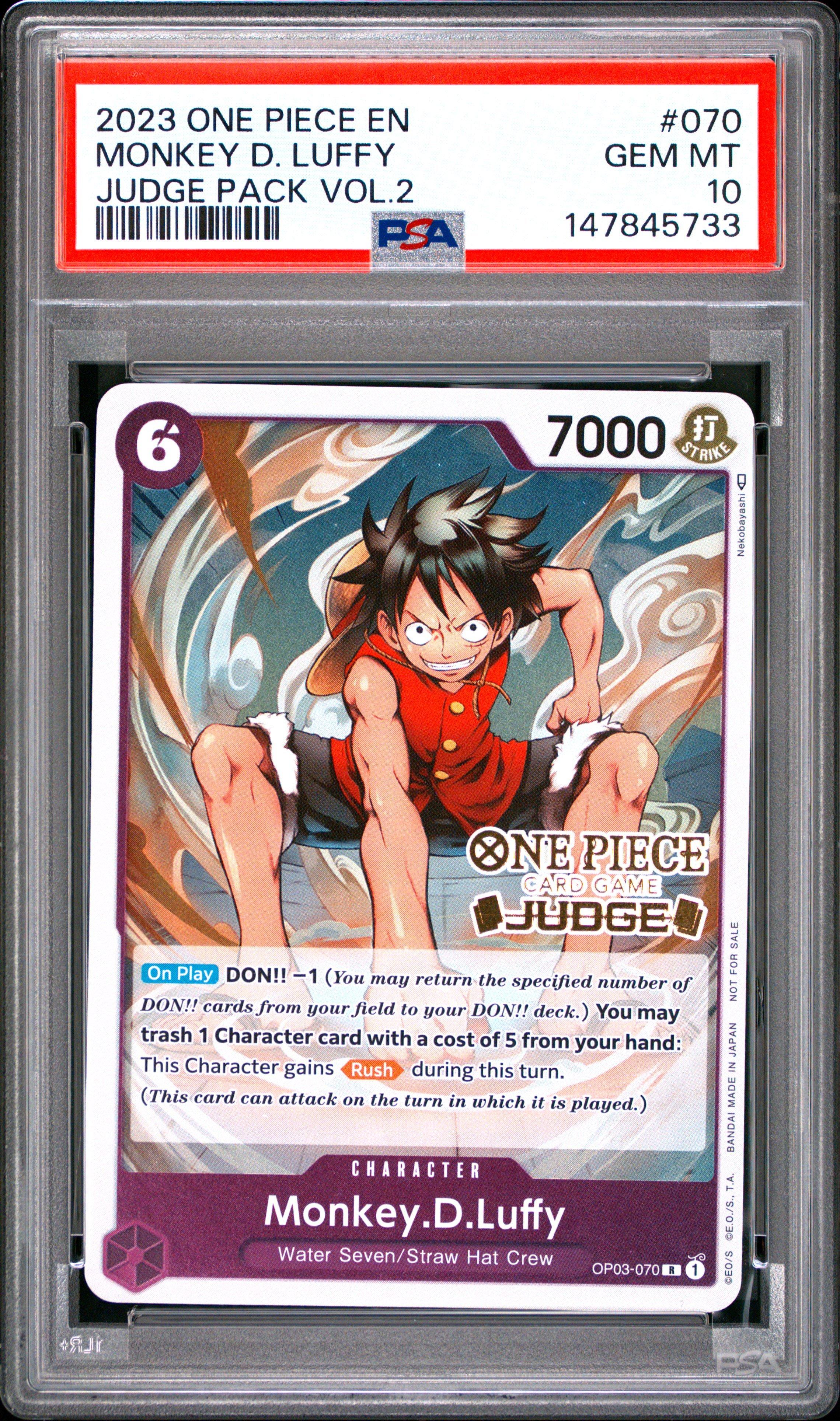 2023 One Piece Judge Pack Volume 2 070 Monkey D. Luffy PSA 10