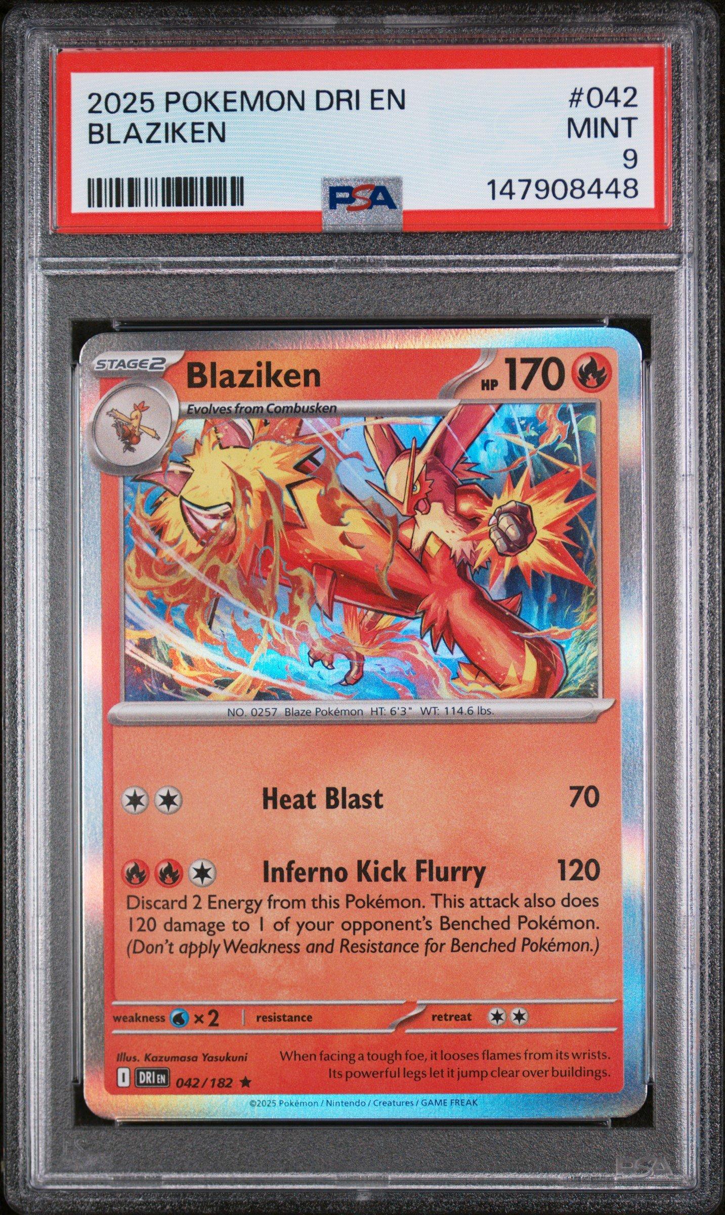 2025 Pokemon Dri En-destined Rivals 042 Blaziken PSA 9