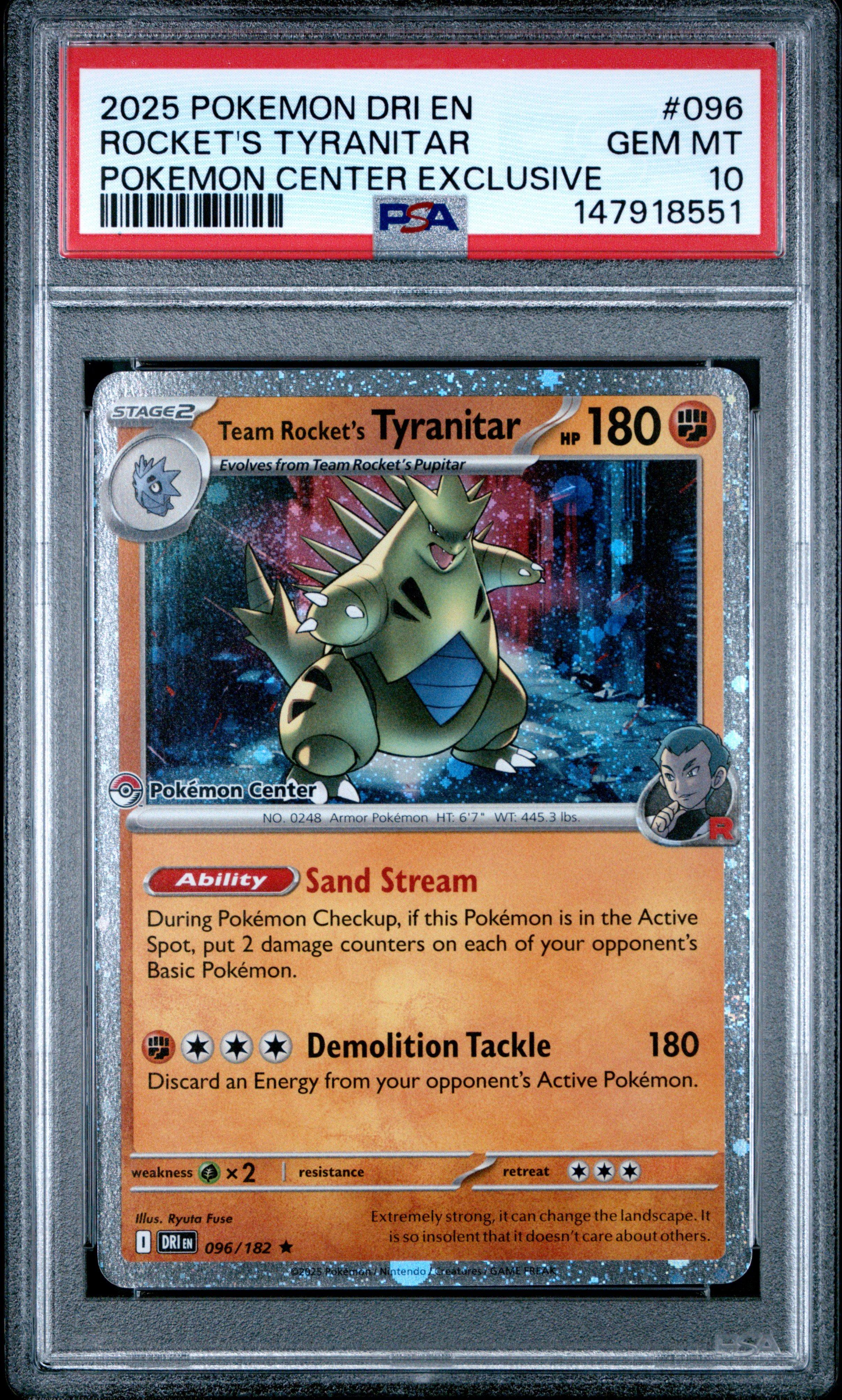 t*n様 2025 ポケモンカード シルヴァディex #212 MINT PSA 2025 Pokemon Dri En-destined Rivals 096 Team Rocket's Tyranitar