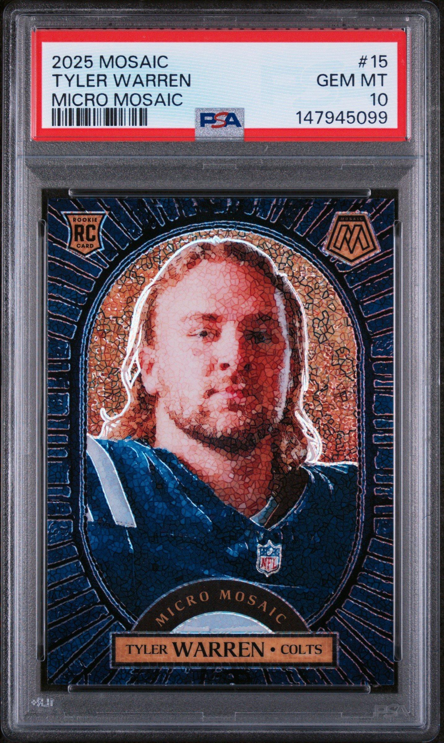 2025 Panini Mosaic Micro Mosaic 15 Tyler Warren PSA 10