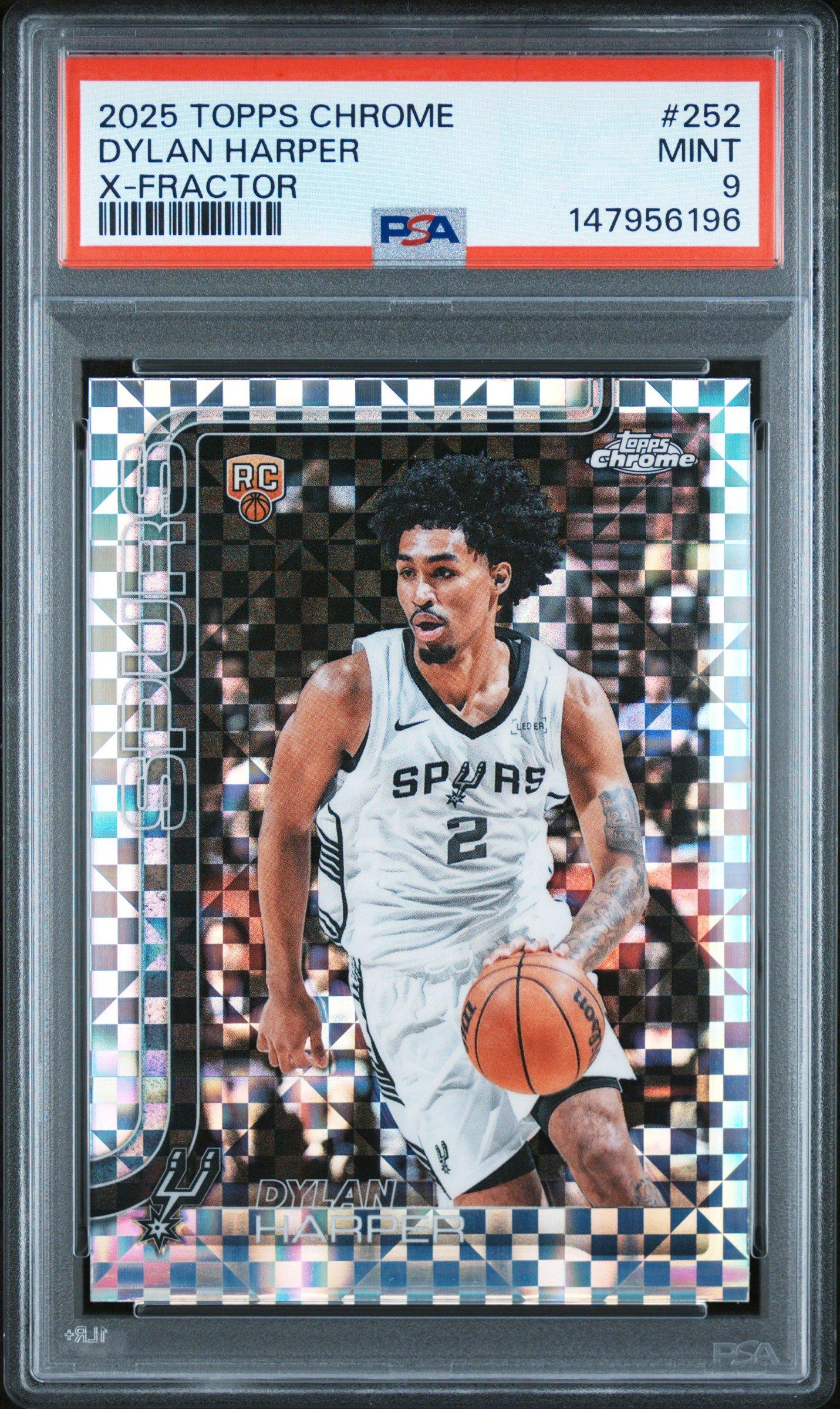 2025 Topps Chrome 252 Dylan Harper X-fractor PSA 9 Graded Card