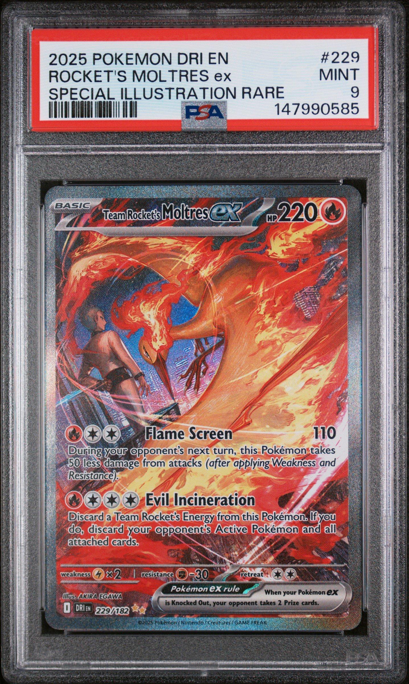 2025 Pokemon Dri En-destined Rivals 229 Team Rocket's Moltres Ex