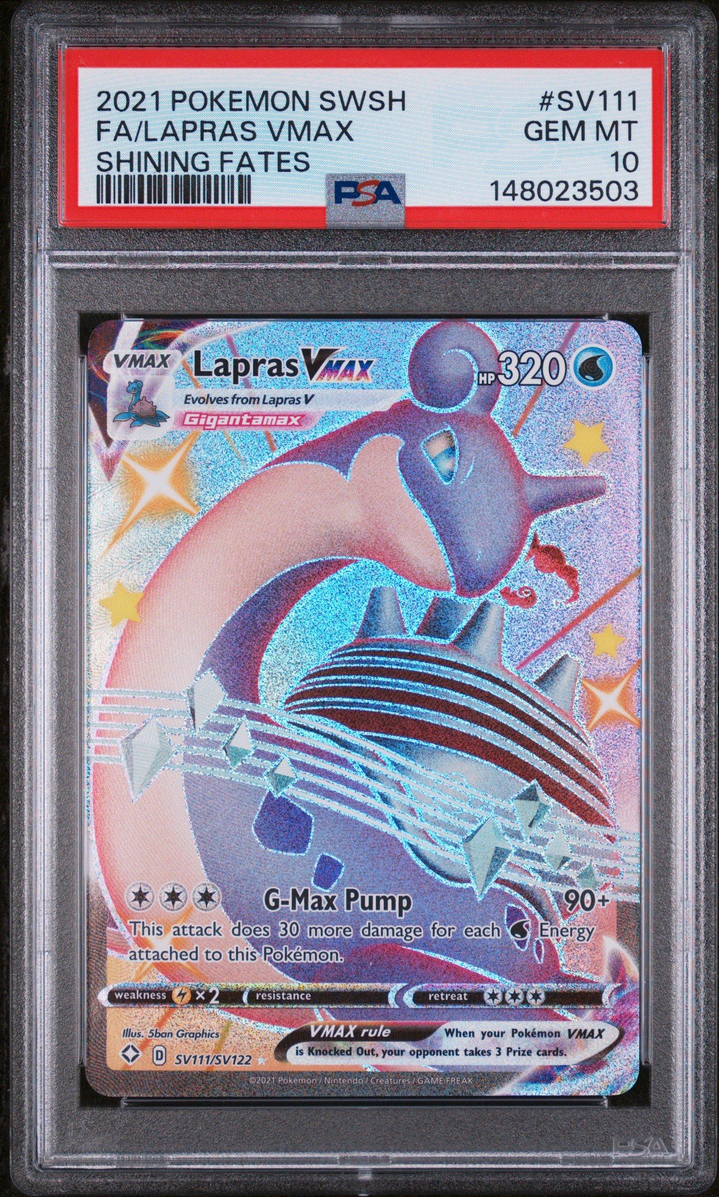 2021 Pokemon Sword & Shield Shining Fates Sv111 Full Art/lapras