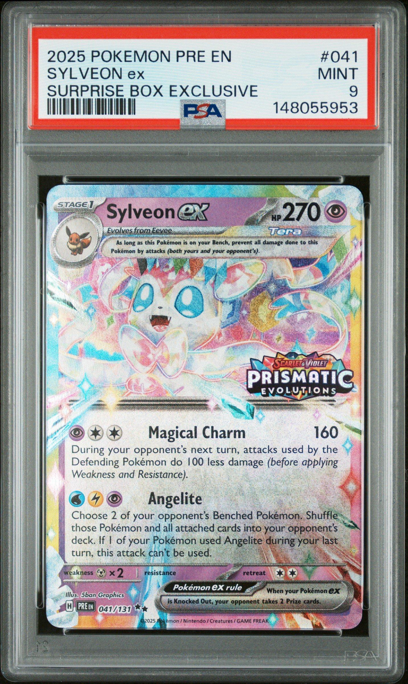 PSA9 初期 融合 Polymerization 2025 Pokemon Pre En-prismatic Evolutions 041 Sylveon Ex Surprise