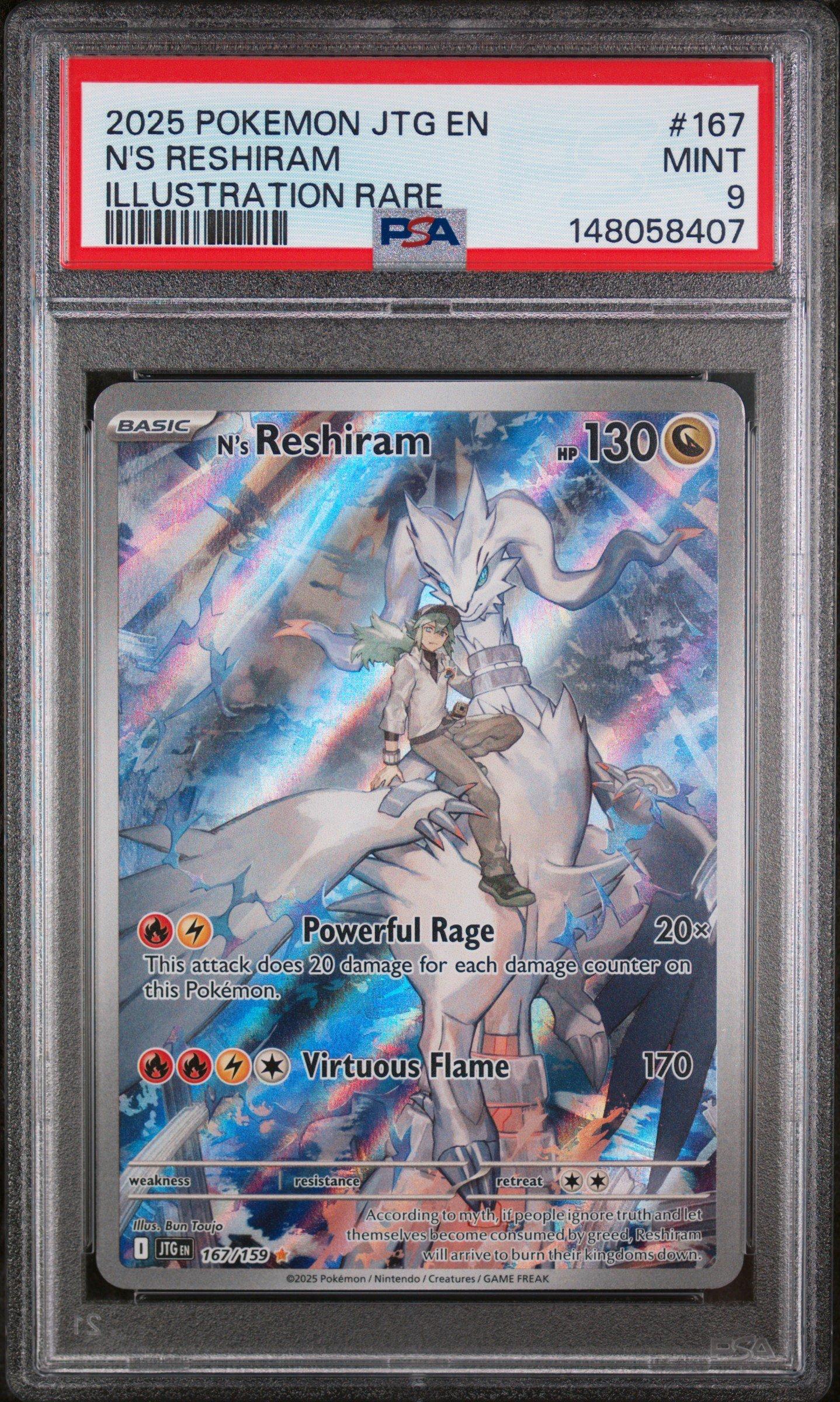 2025 Pokemon Jtg En-journey Together 167 N's Reshiram Illustration