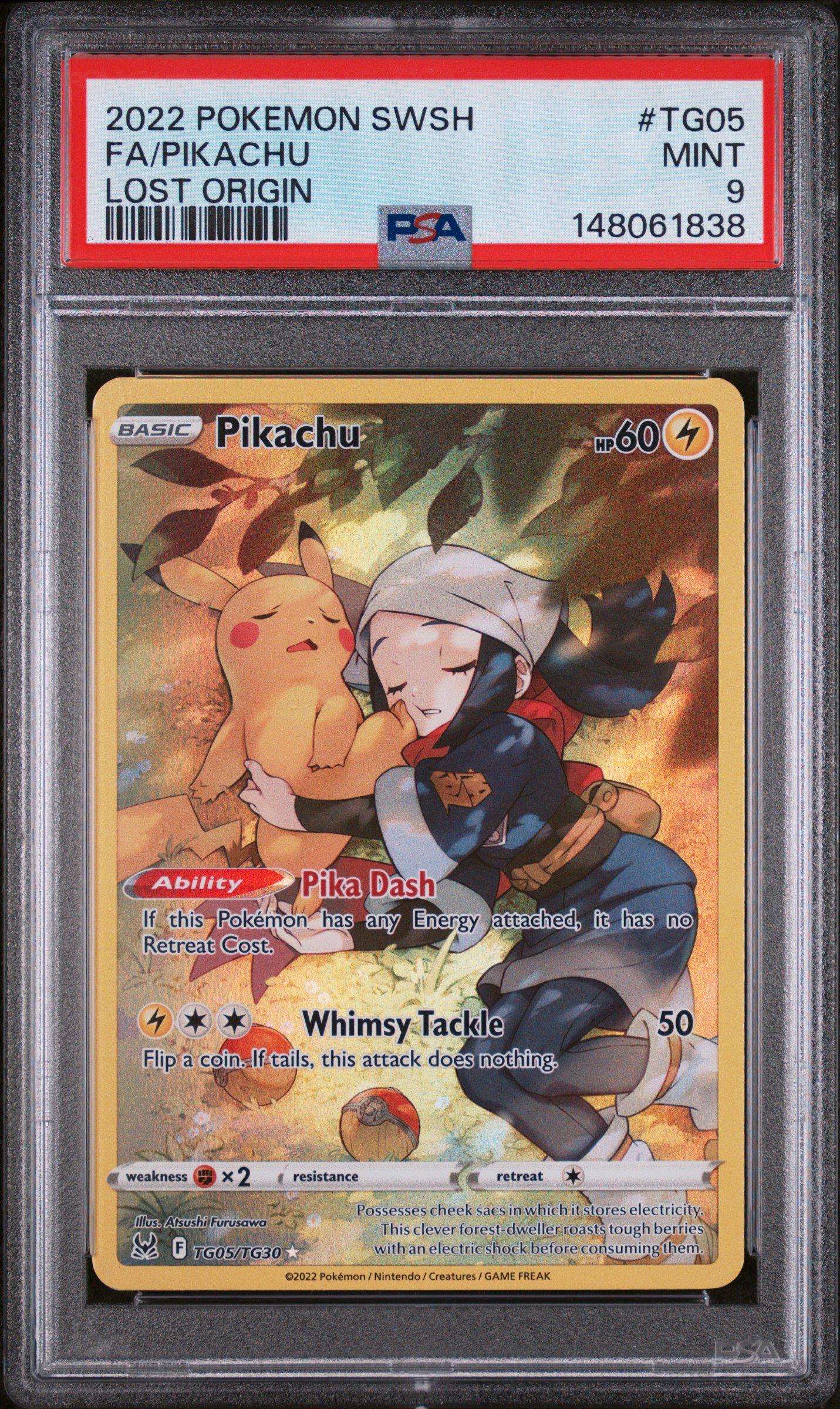 2022 Pokemon Sword & Shield Lost Origin Tg05 Full Art/pikachu PSA