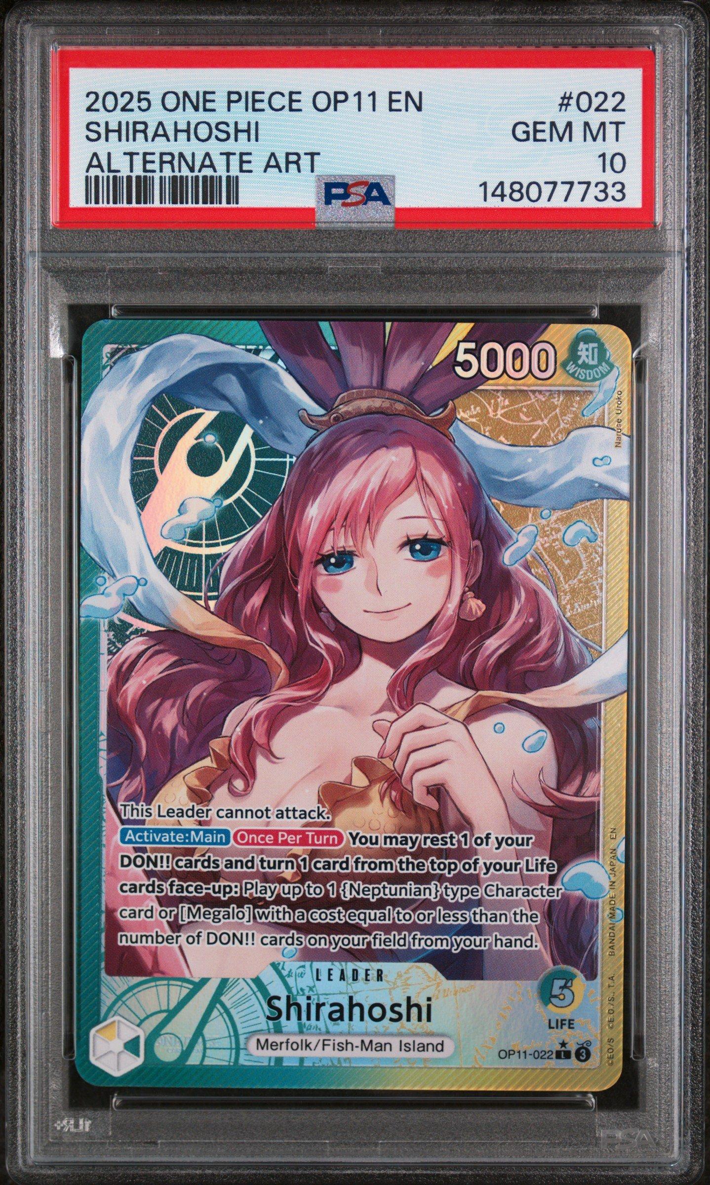 2025 One Piece Op11-a Fist Of Divine Speed 022 Shirahoshi Alternate Art PSA 10