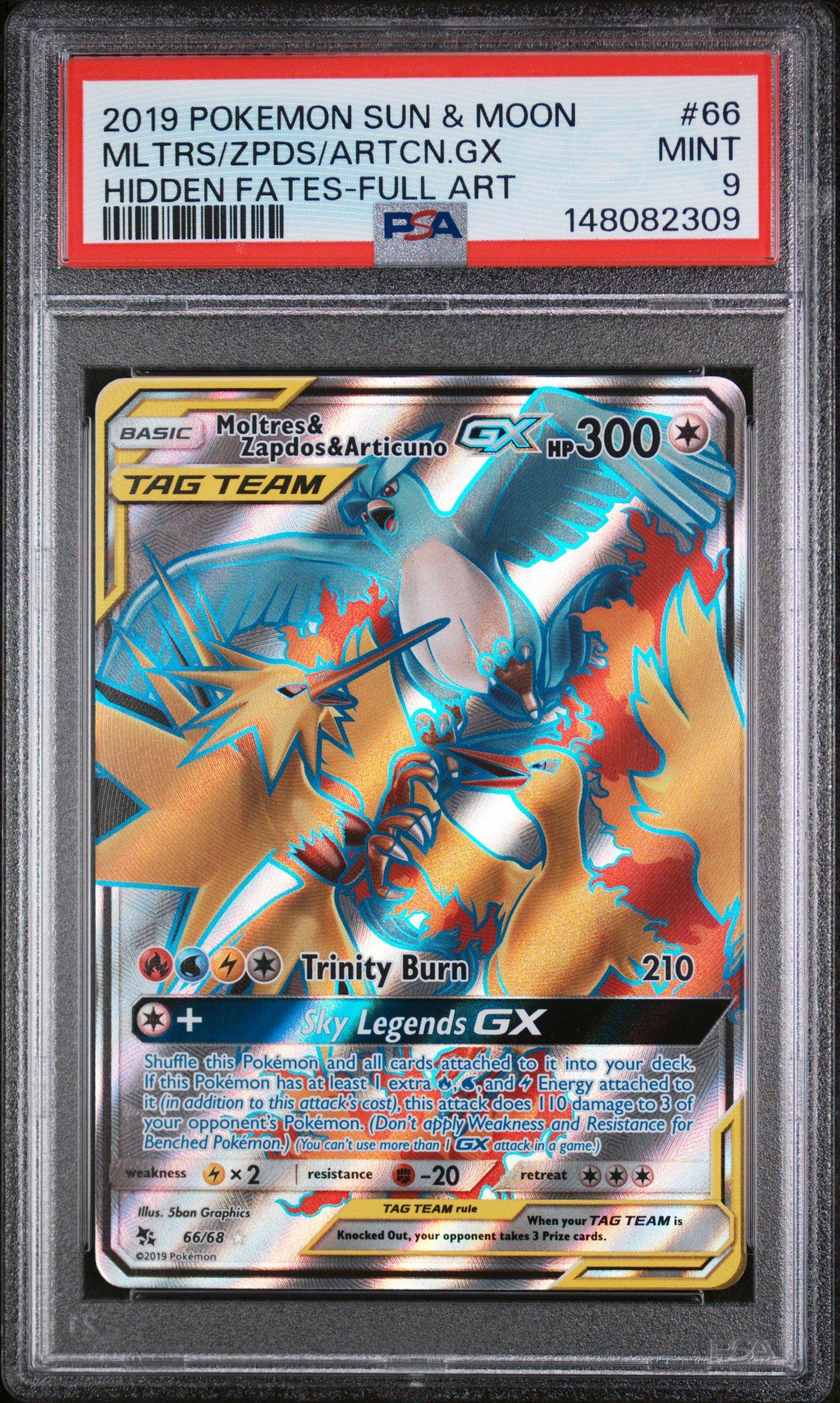 2019 Pokemon Sun & Moon Hidden Fates 66 Full Art/moltres & Zapdos