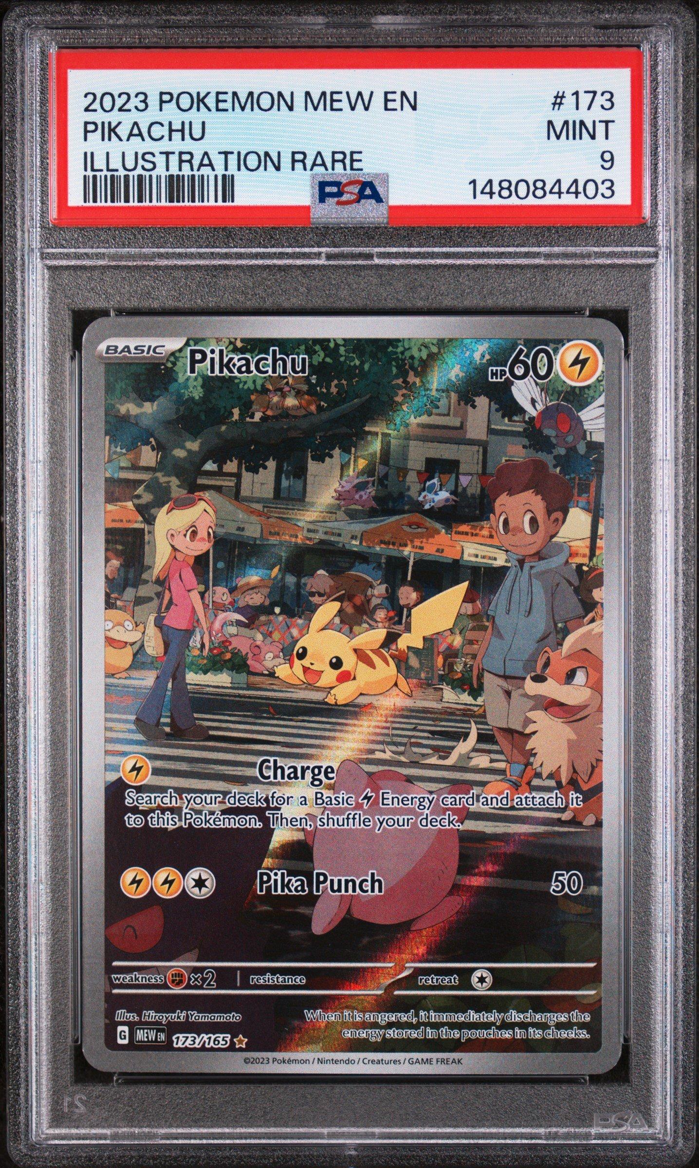 2023 Pokemon Mew En-151 173 Pikachu Illustration Rare PSA 9 Graded