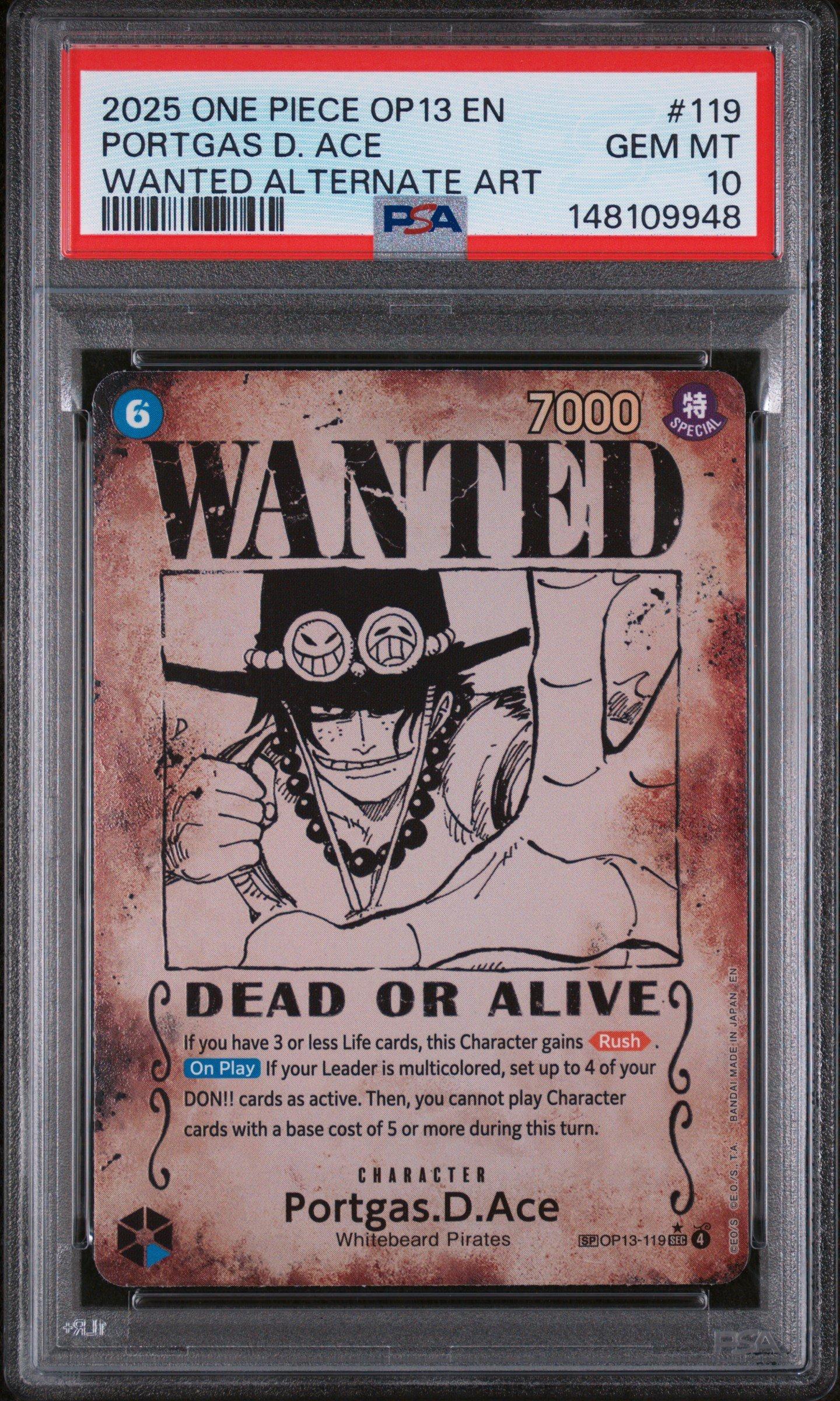 2025 One Piece Op13-carrying On His Will 119 Portgas D. Ace Wanted