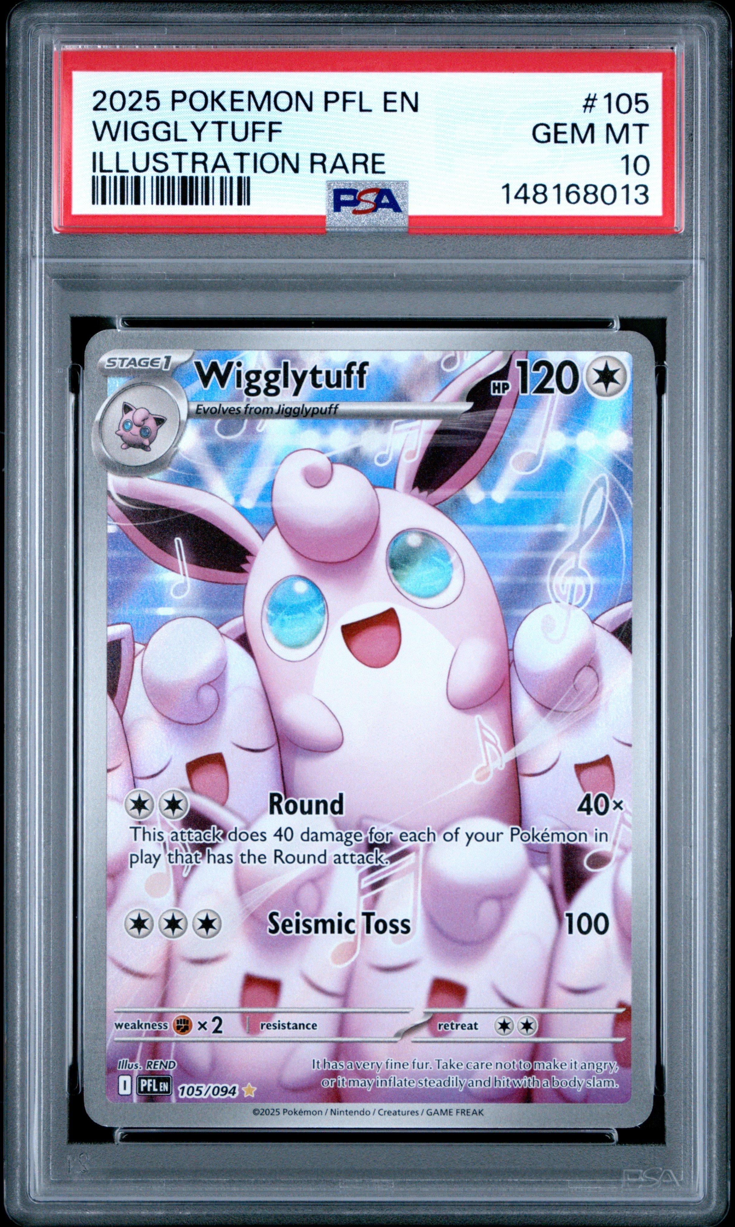 2025 Pokemon Pfl En-phantasmal Flames 105 Wigglytuff Illustration