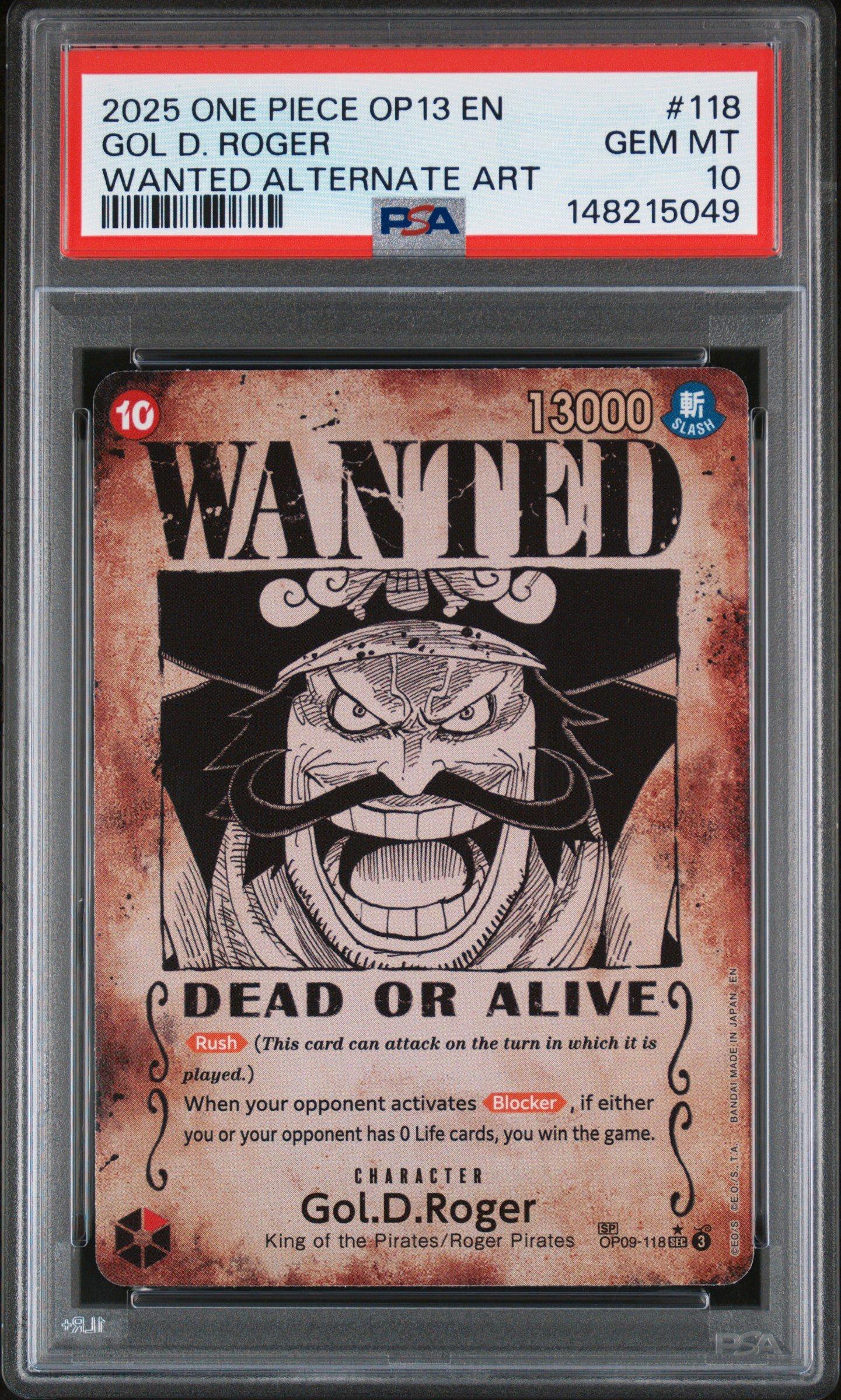 2025 One Piece Op13-carrying On His Will 118 Gol D. Roger Wanted