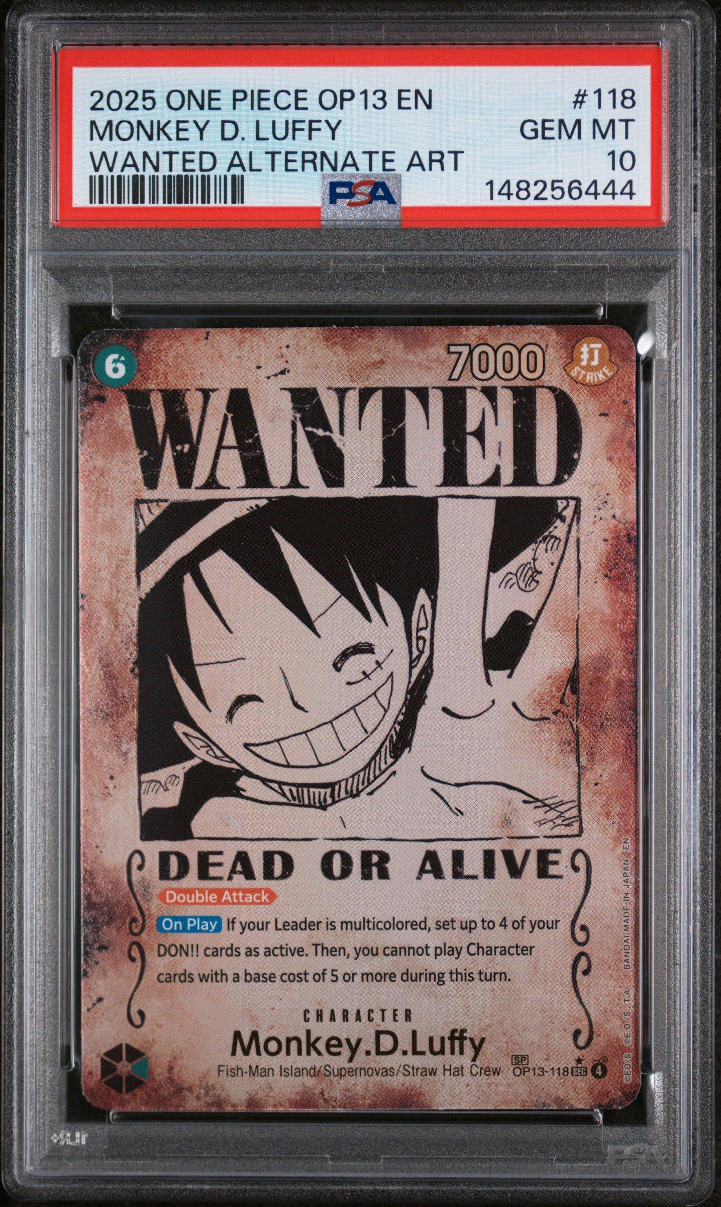 2025 One Piece Op13-carrying On His Will 118 Monkey D. Luffy