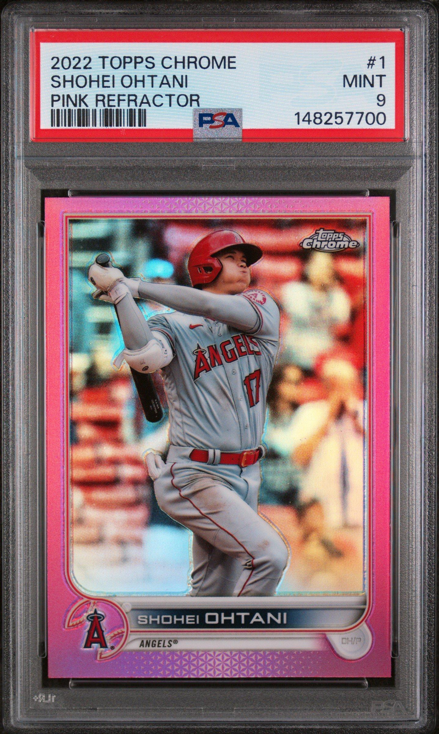 2022 Topps Chrome 1 Shohei Ohtani Pink Refractor PSA 9