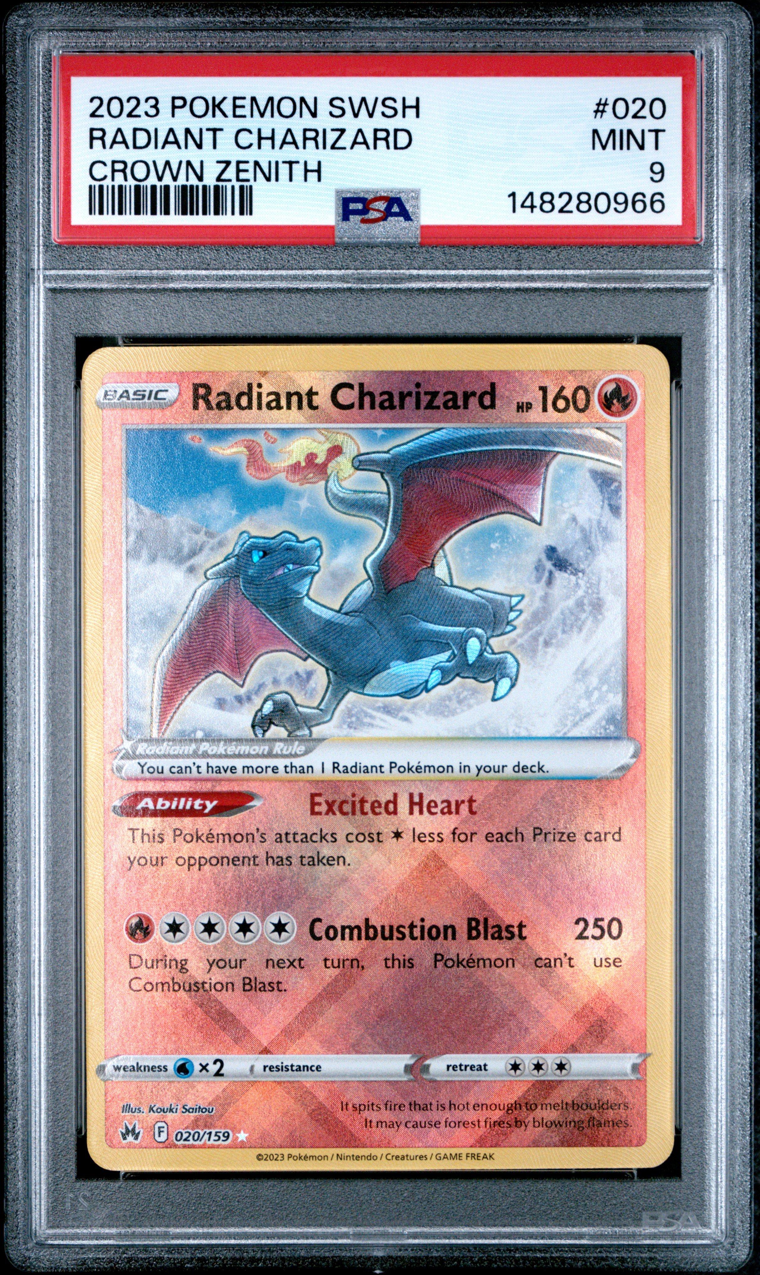 2023 Pokemon Sword And Shield Crown Zenith 020 Radiant Charizard PSA 9  Graded Card | GameStop