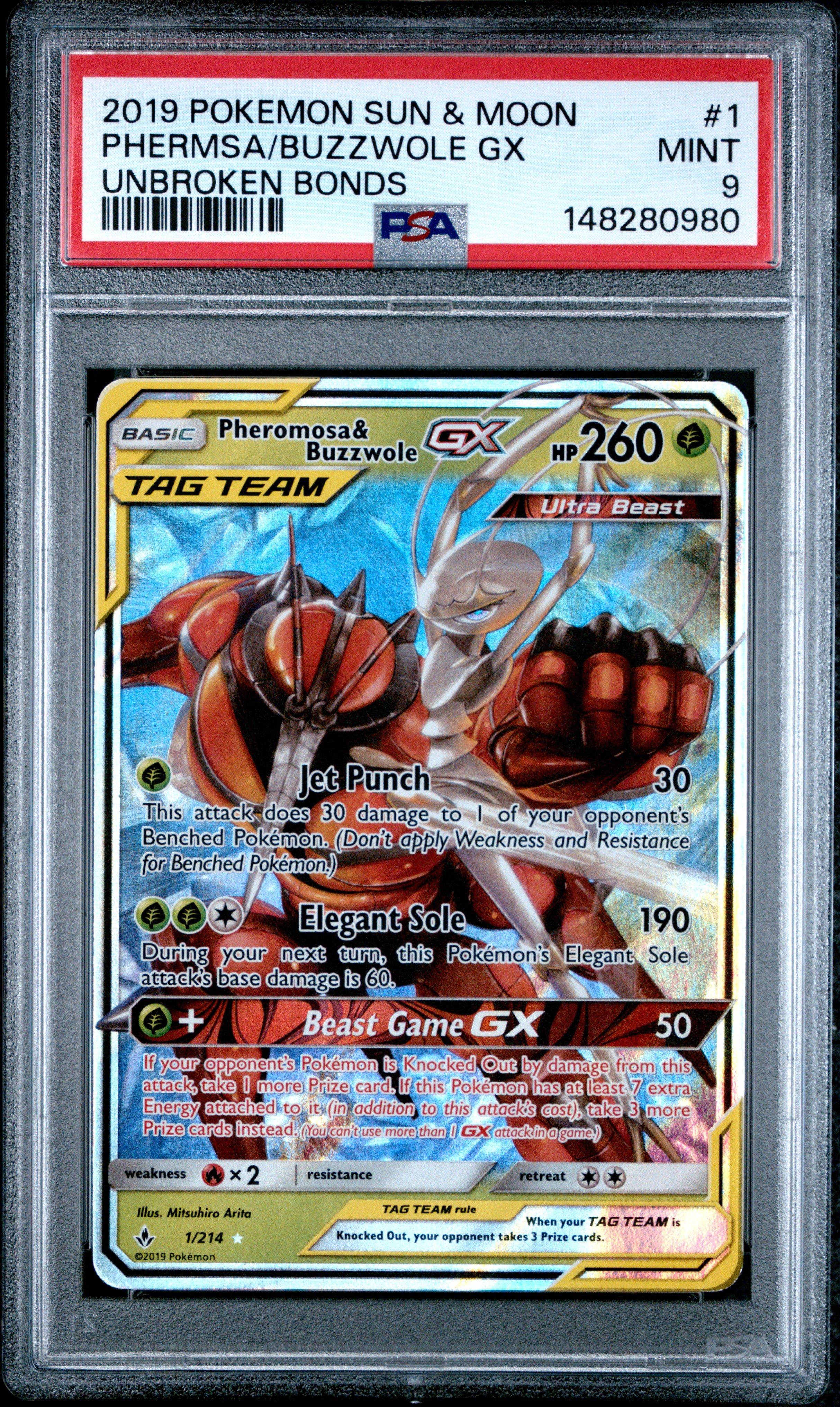 2019 Pokemon Sun & Moon Unbroken Bonds 1 Pheromosa & Buzzwole Gx