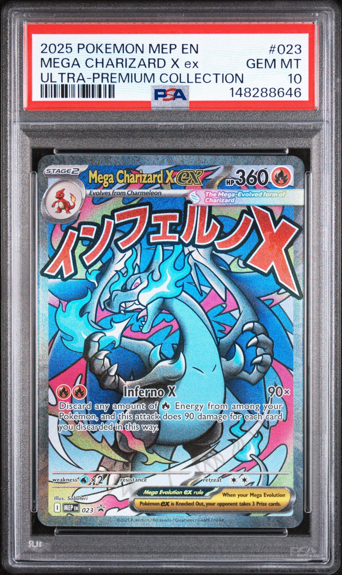 2025 Pokemon Mep En-me Black Star Promo 023 Mega Charizard X Ex