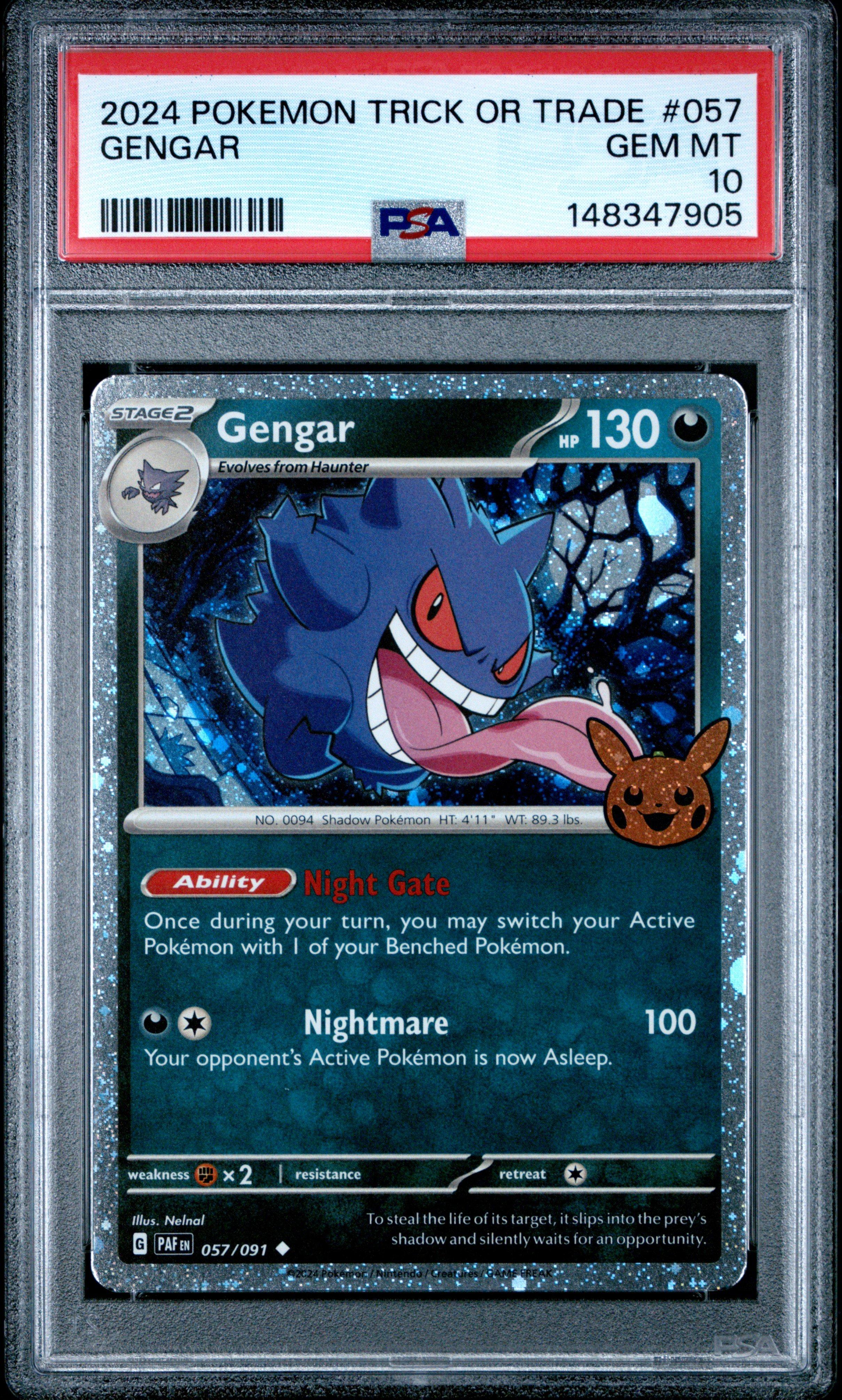 2024 Pokemon Trick Or Trade 057 Gengar PSA 10 Graded Card | GameStop