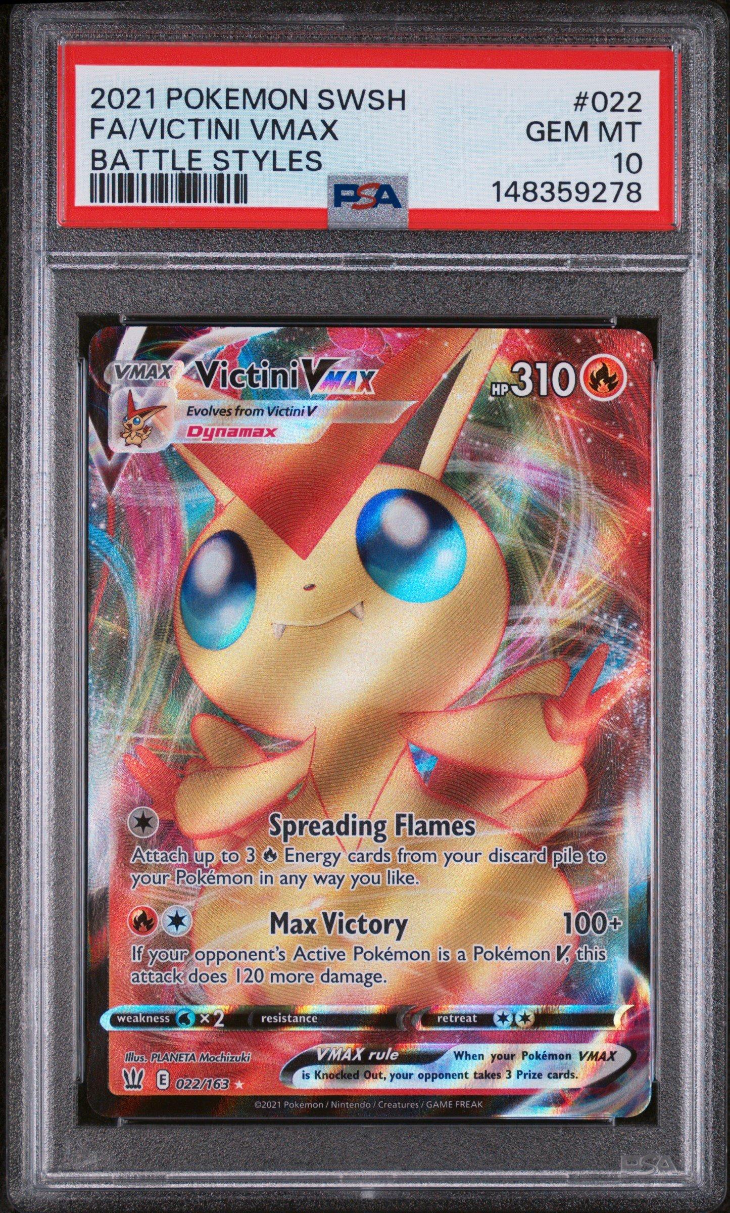 victini vmax pokemon card 2021 Sword & Shield Battle Styles 022 Full Art/victini PSA 10 Graded [Water]2 Victini VMAX - 022/163