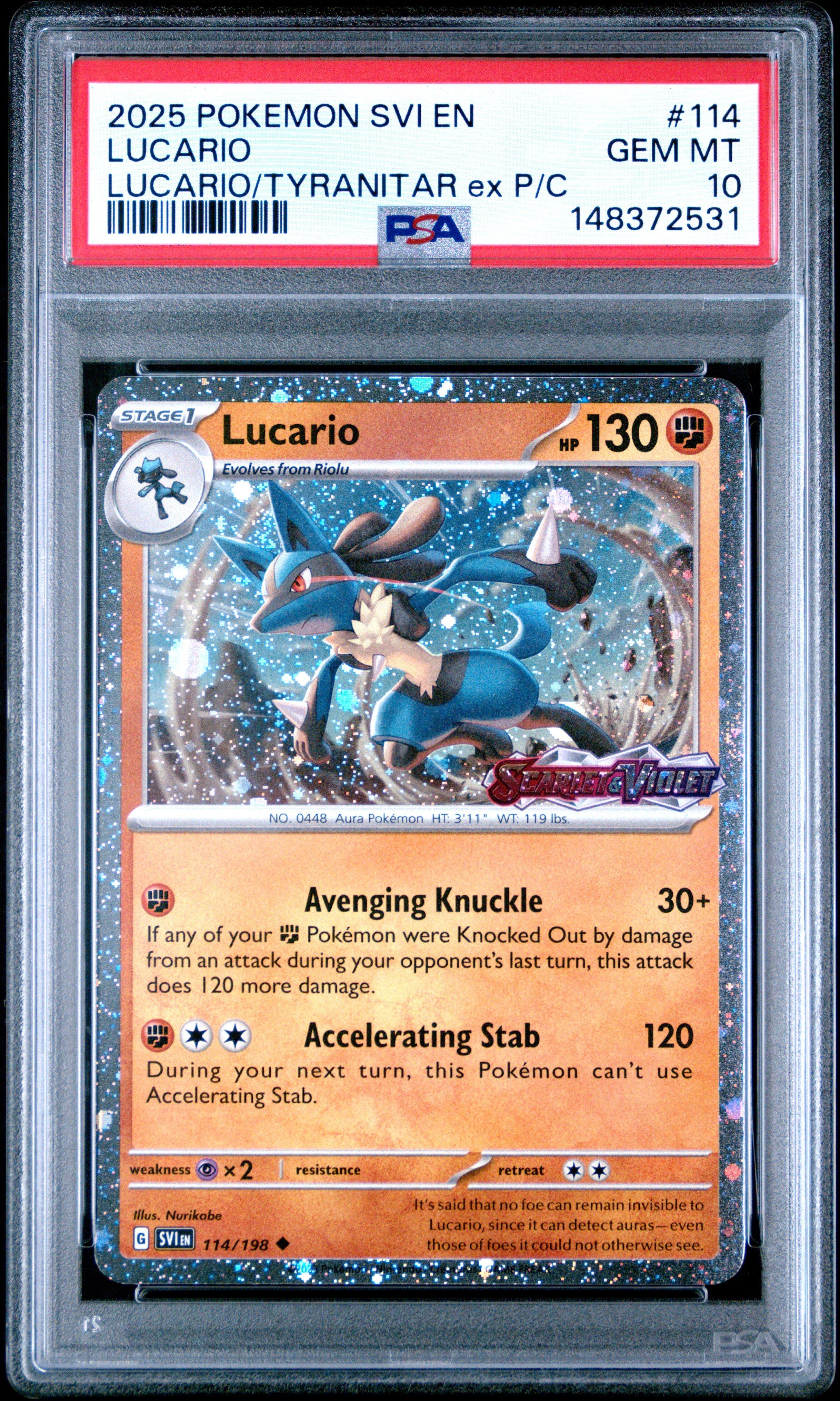 2025 Pokemon Svi En-scarlet & Violet 114 Lucario Lucario Ex