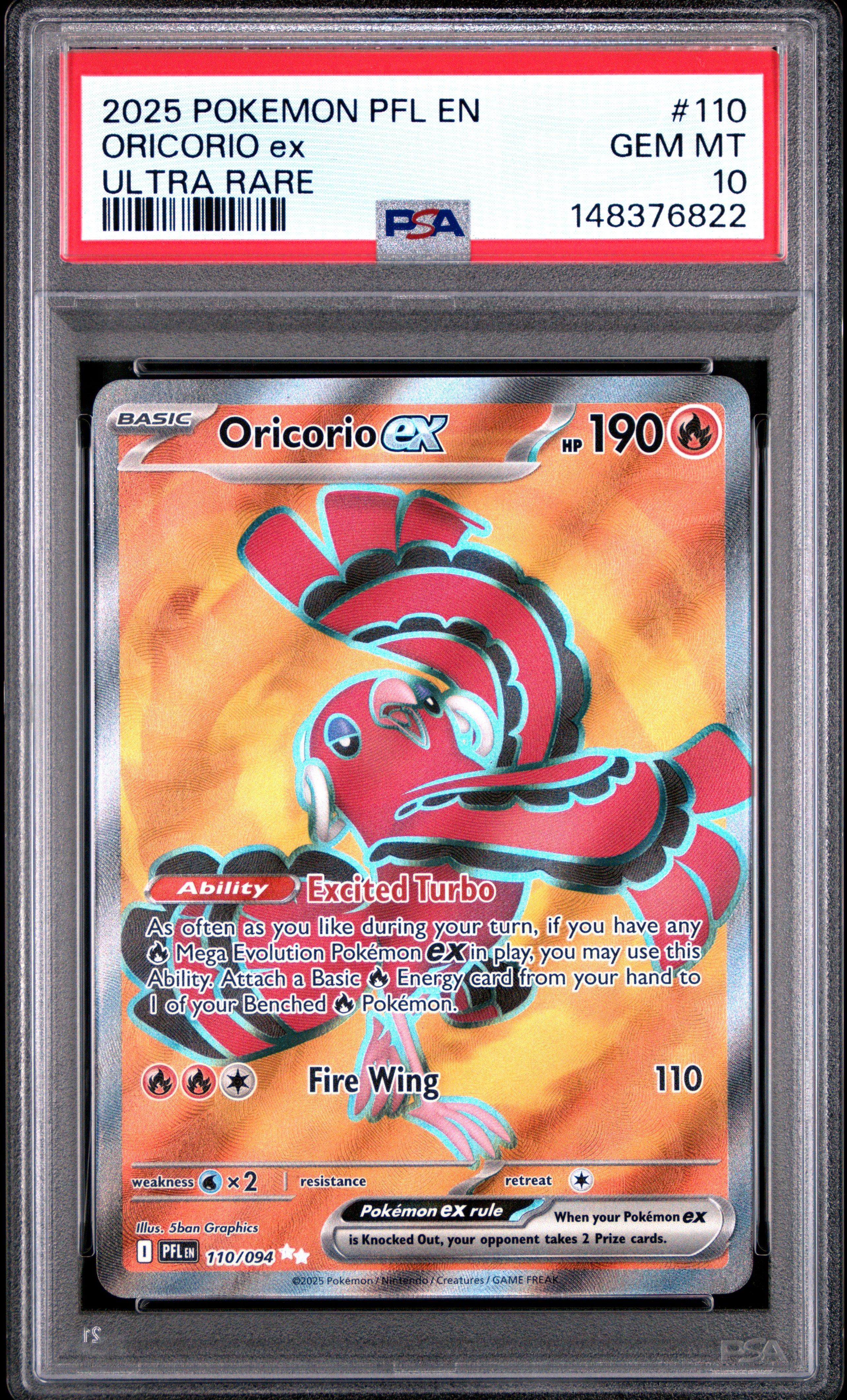 2025 Pokemon Pfl En-phantasmal Flames 110 Oricorio Ex Ultra Rare