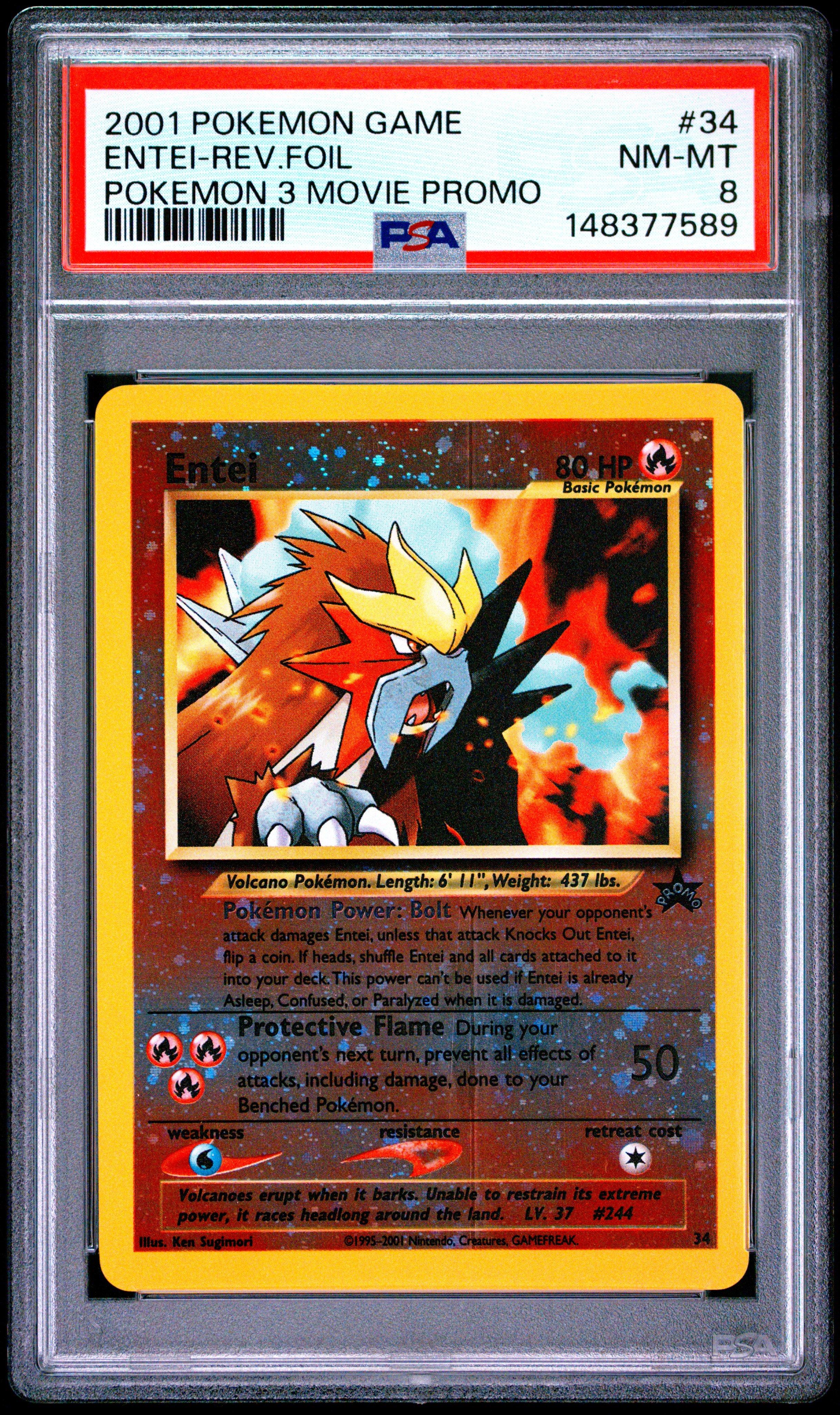 2001 Pokemon Game Movie 34 Entei-reverse Foil Pokemon 3 Movie