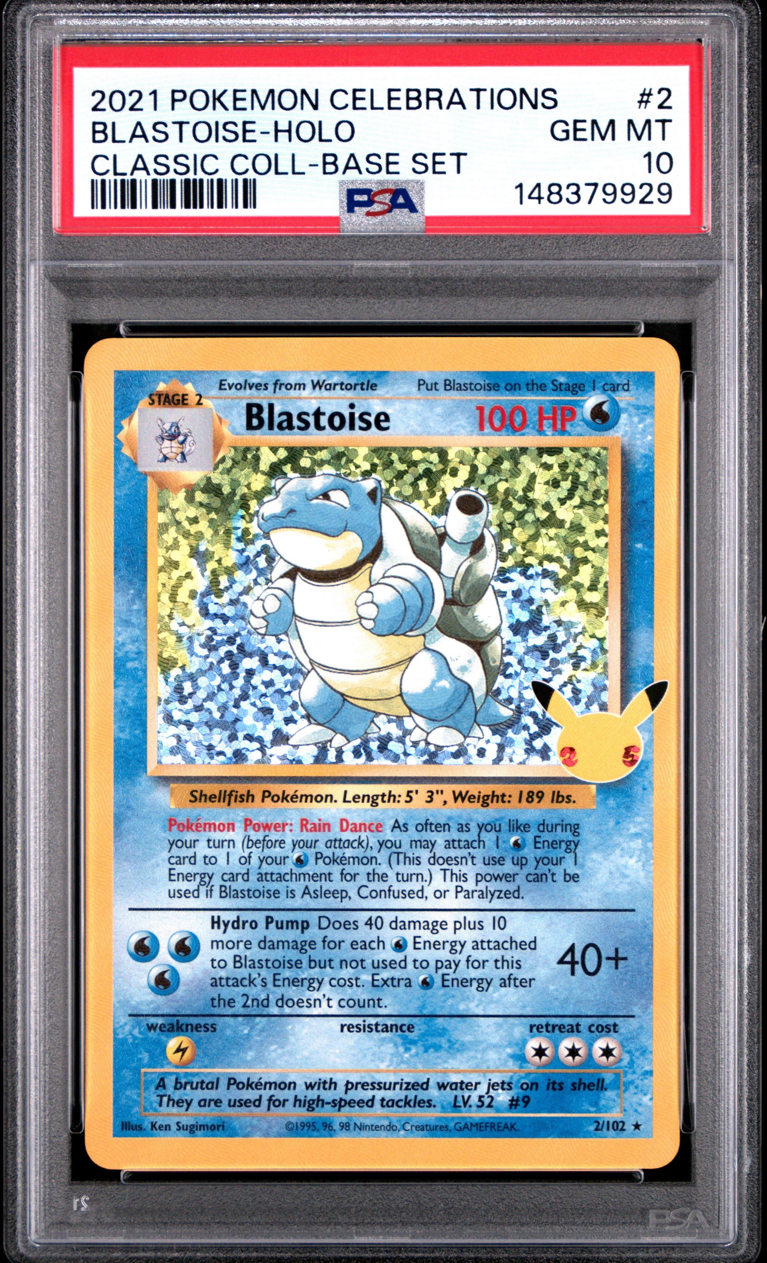 holographic blastoise pokemon card TCG Holo Rare Card Type Blastoise Pokemon Card Holographic Credit